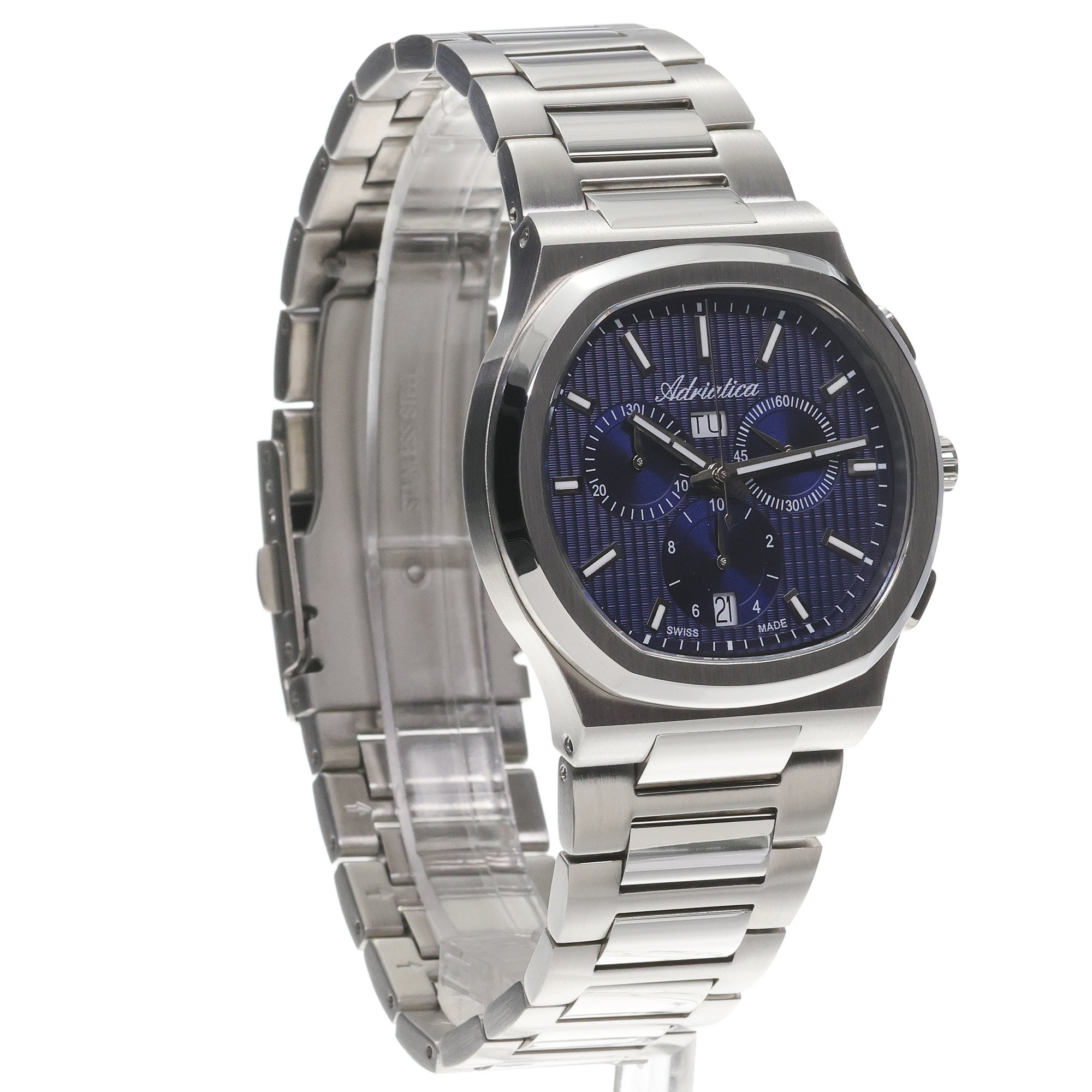 Adriatica A83495115CH Bransoleta zegarek męski elegancki szafirowe