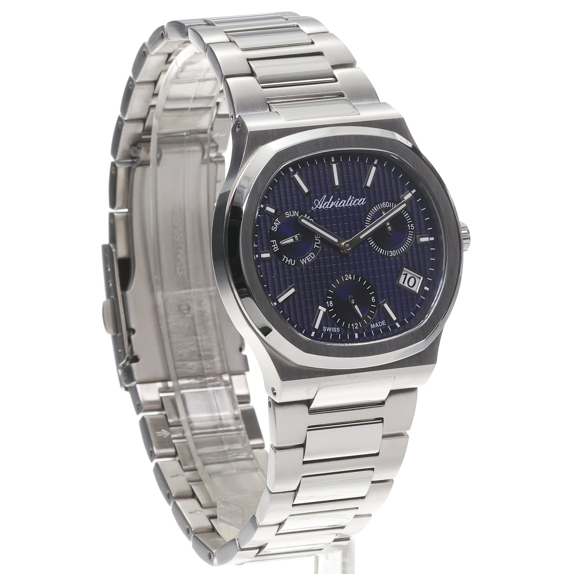 Adriatica A83495115QF Bransoleta zegarek męski elegancki szafirowe