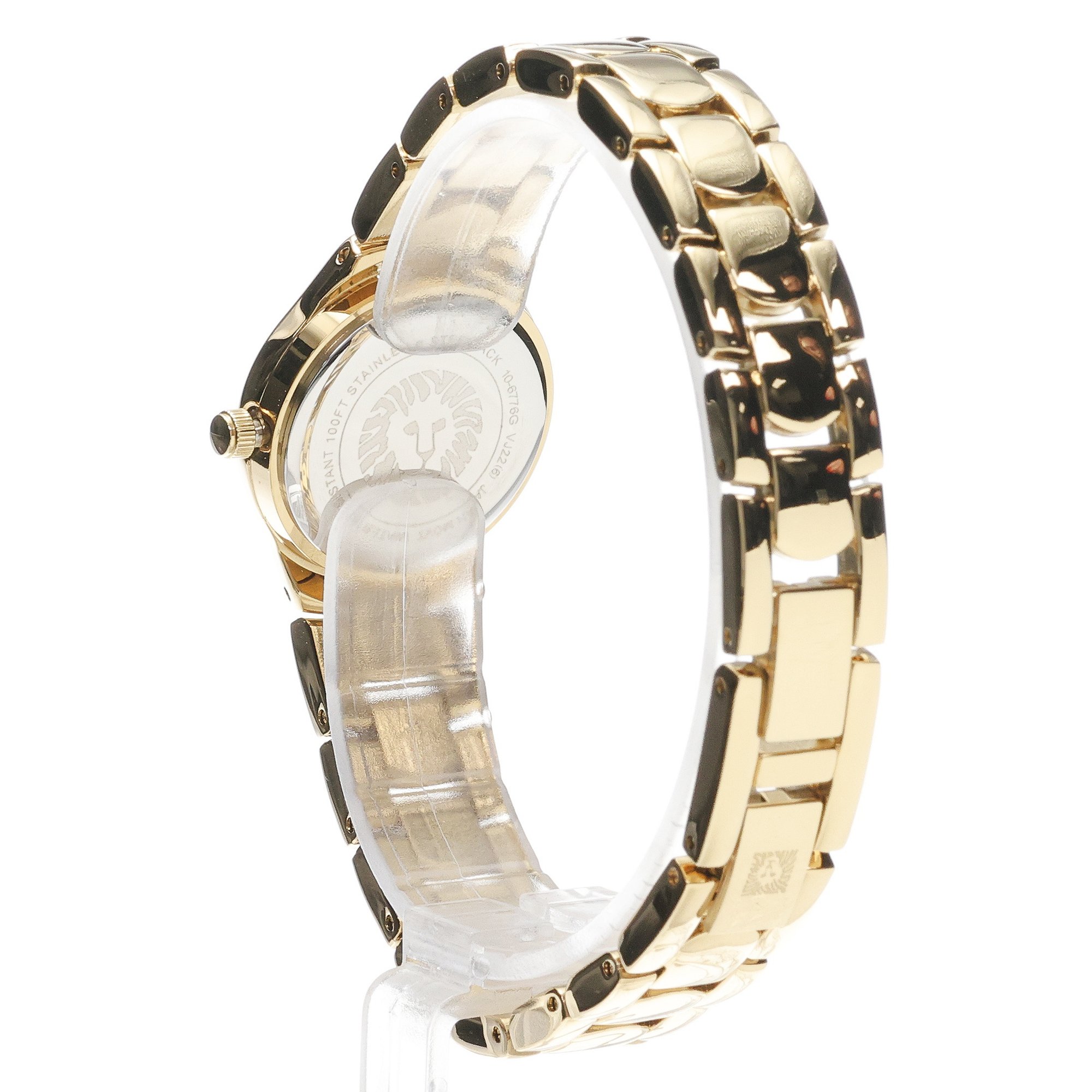 Anne Klein 10-6776BKGP zegarek złoty fashion-modowy Bransoleta bransoleta