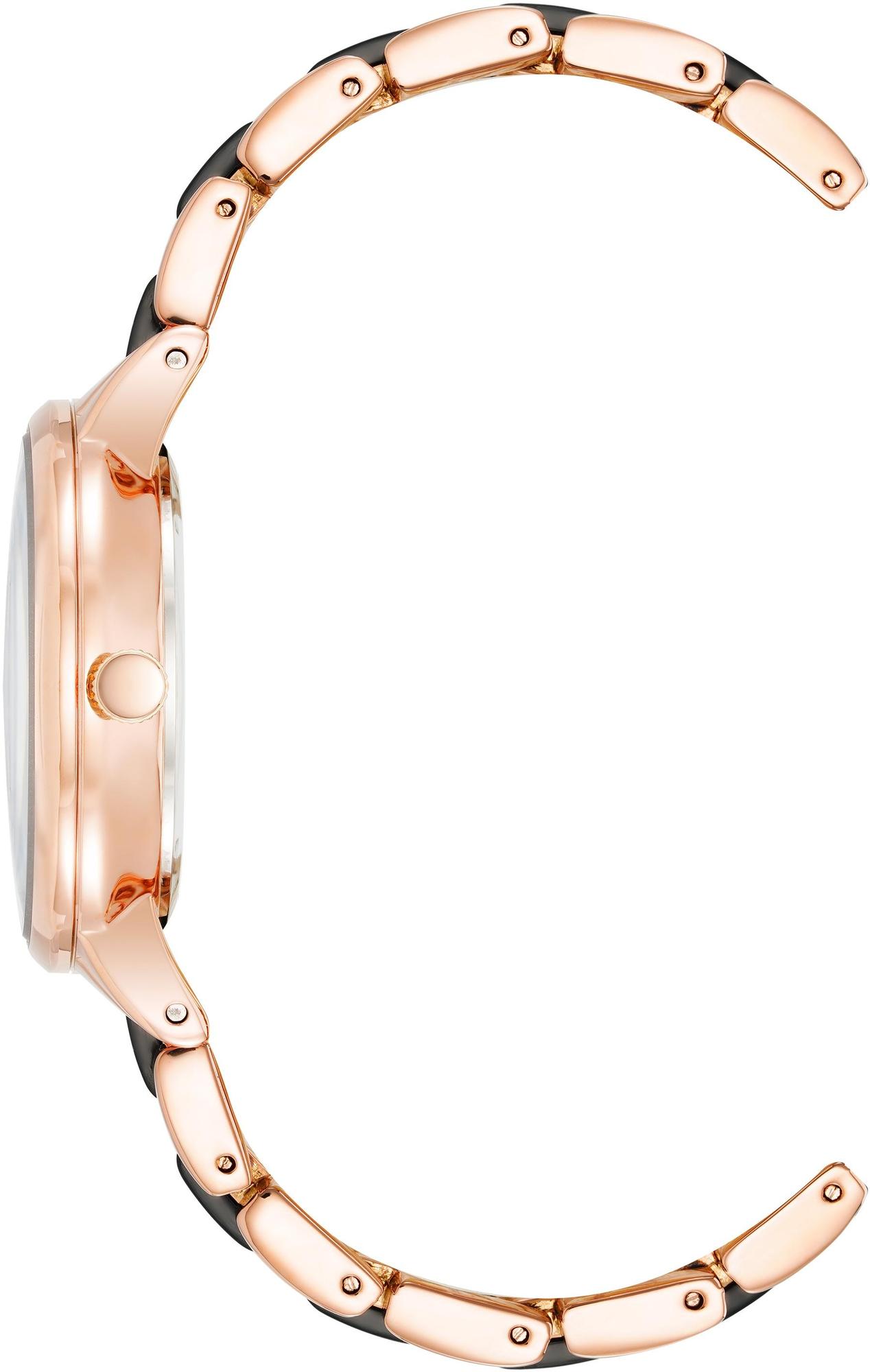 Anne Klein AK-1412BKRG zegarek różowe złoto fashion-modowy Bransoleta bransoleta