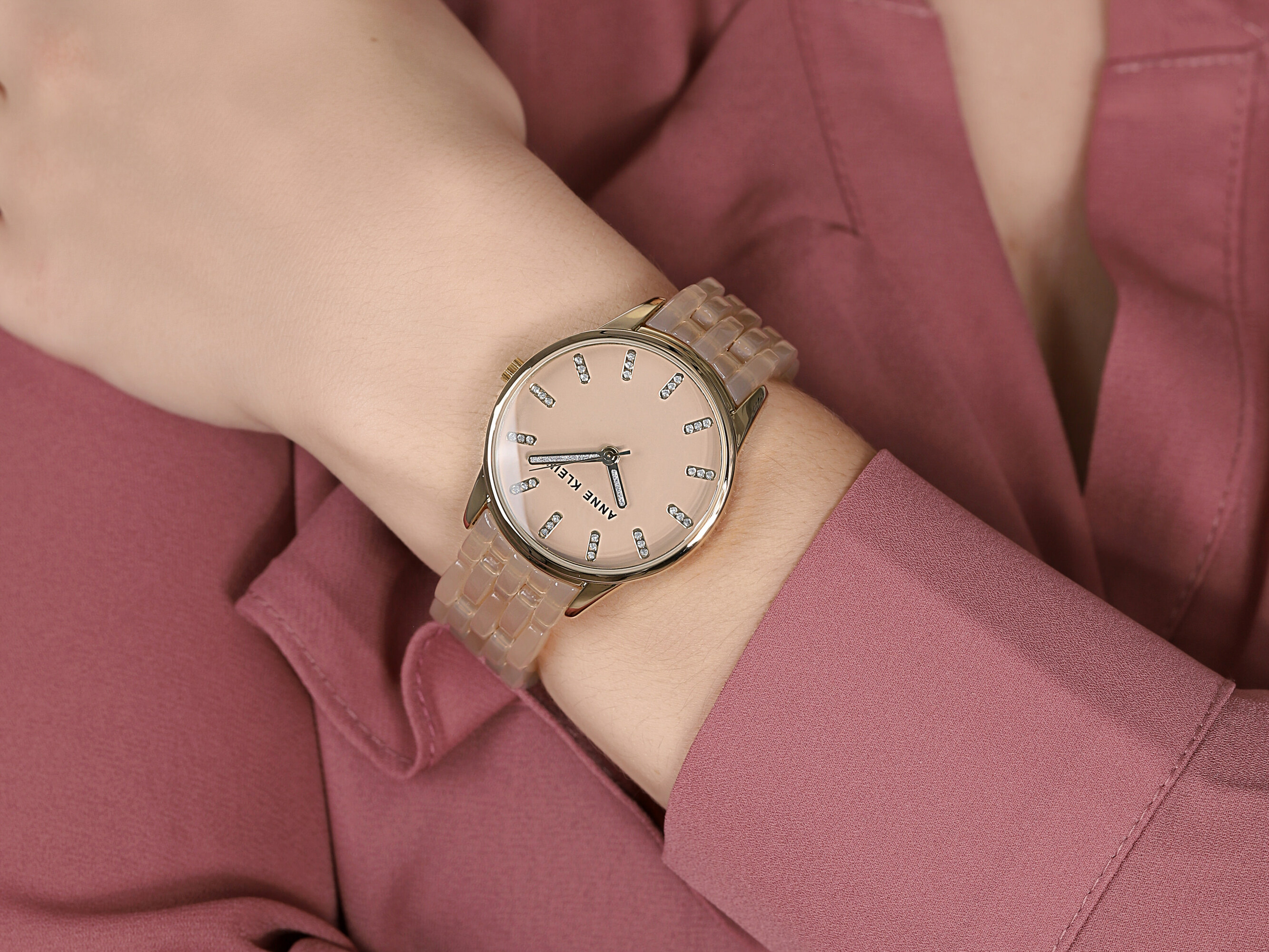 Anne Klein AK-2616TNGB damski zegarek Bransoleta bransoleta