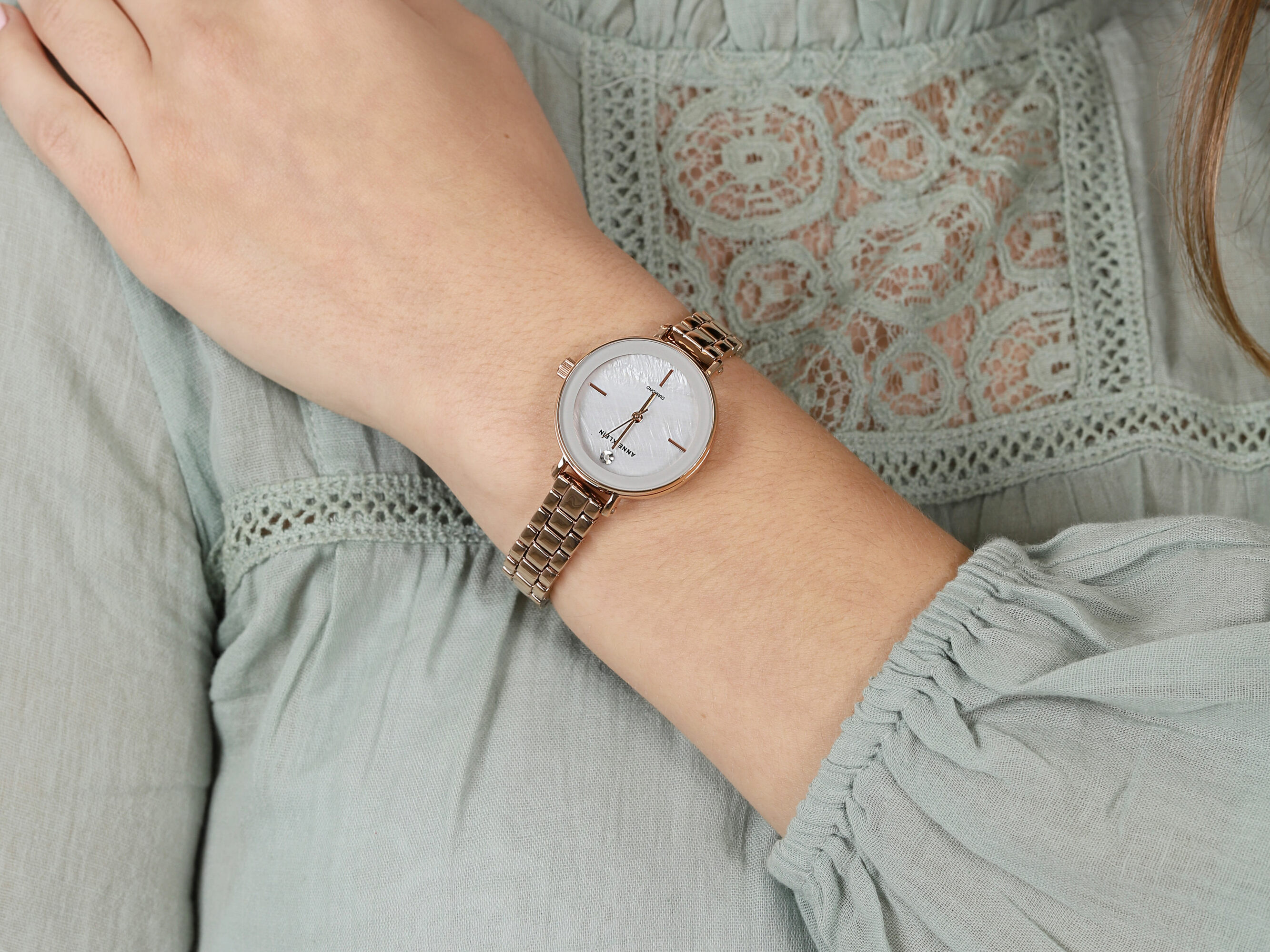 Anne Klein AK-3386LGRG zegarek damski Bransoleta
