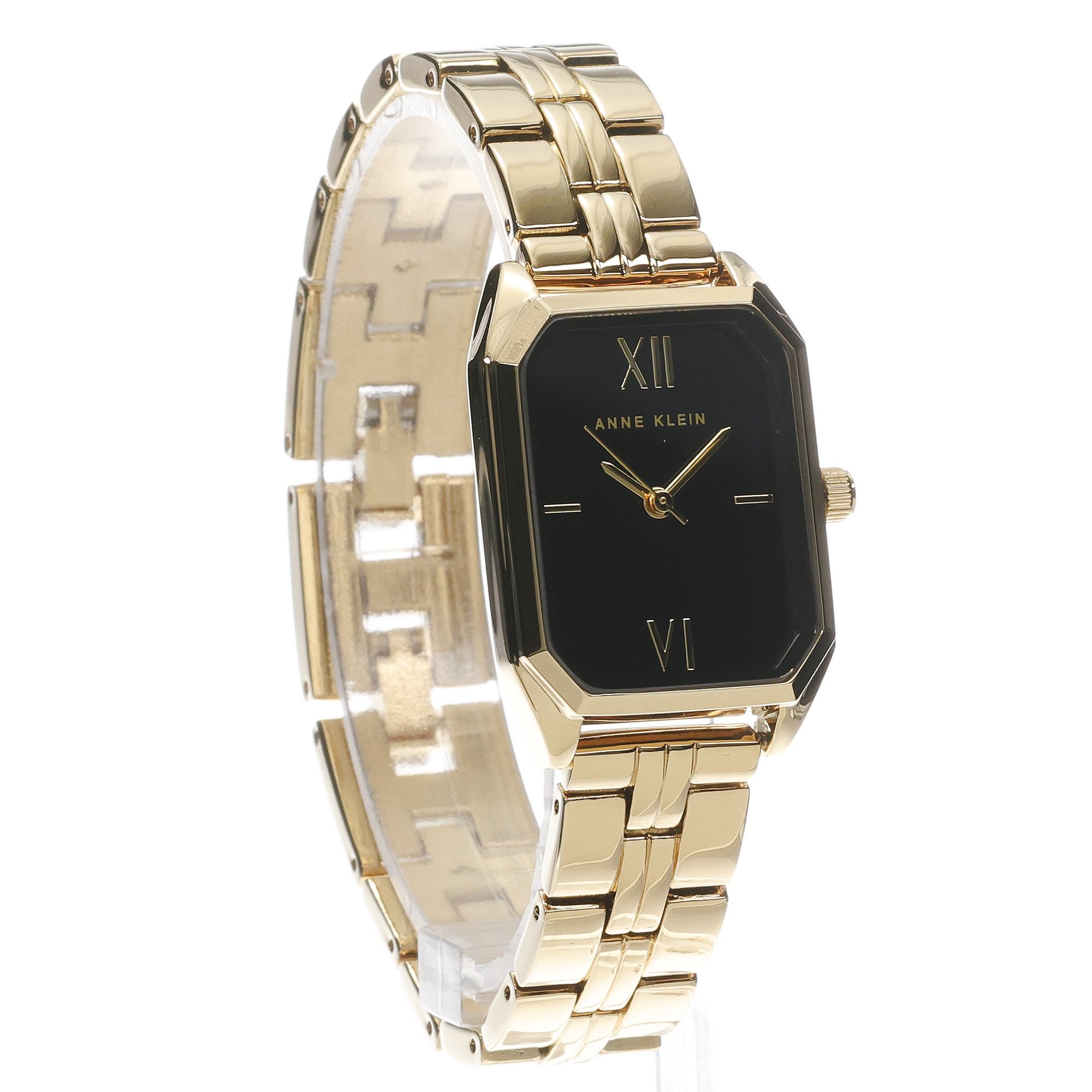Anne Klein AK-3774BKGB Bransoleta Black Gold-Tone zegarek damski klasyczny mineralne - miniatura 3