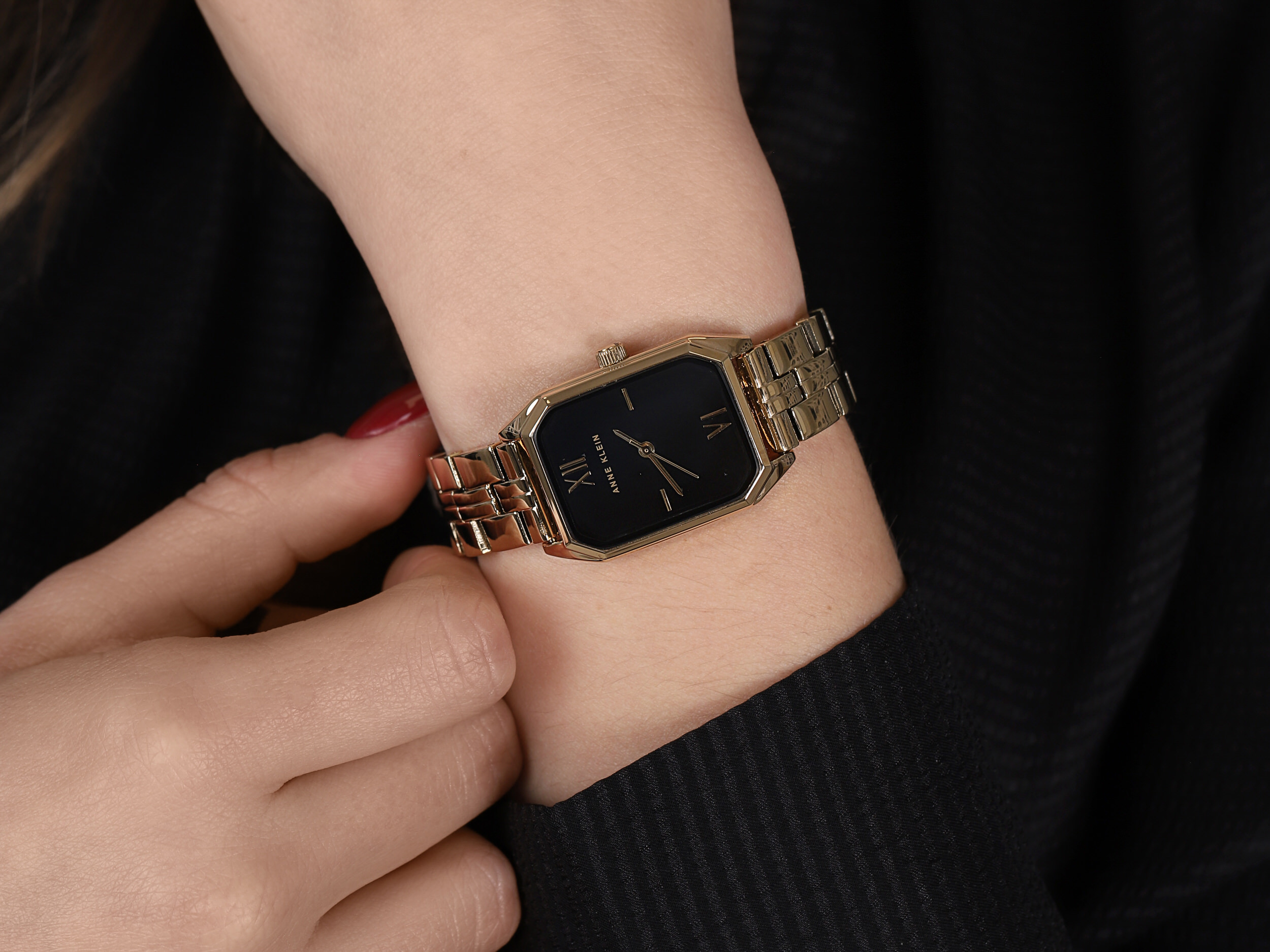 Anne Klein AK-3774BKGB zegarek złoty klasyczny Bransoleta bransoleta - miniatura 5
