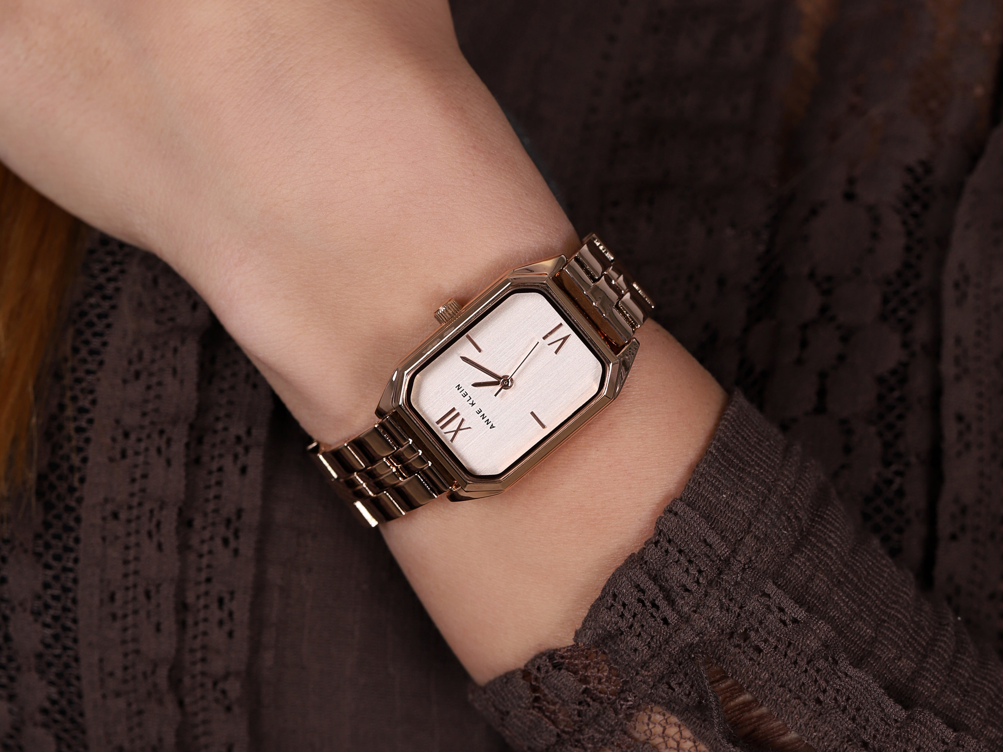 Anne Klein AK-3774RGRG zegarek różowe złoto klasyczny Bransoleta bransoleta