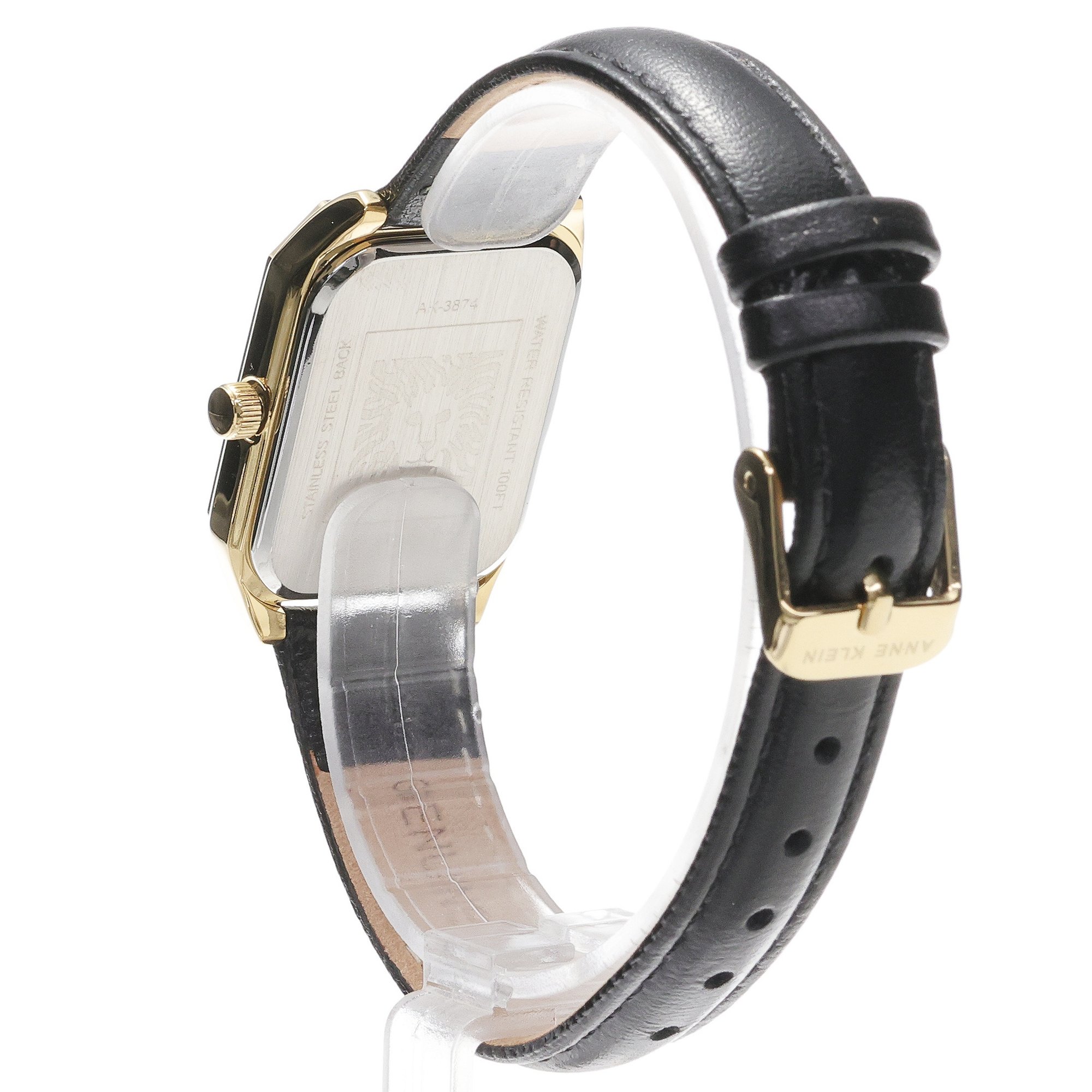 Anne Klein AK-3874BKBK zegarek złoty klasyczny Pasek pasek