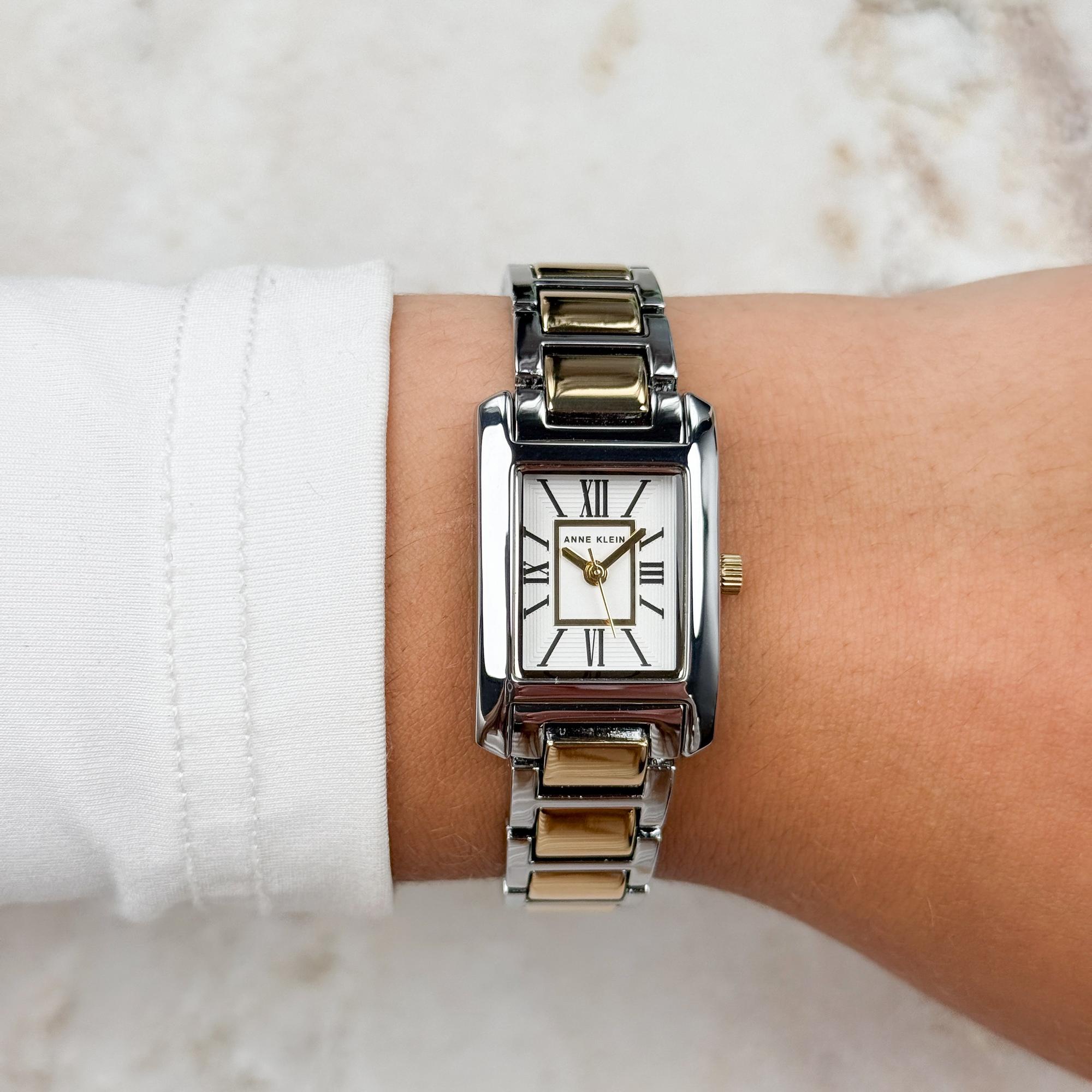 Anne Klein AK-5115SVTT zegarek srebrny klasyczny Bransoleta bransoleta