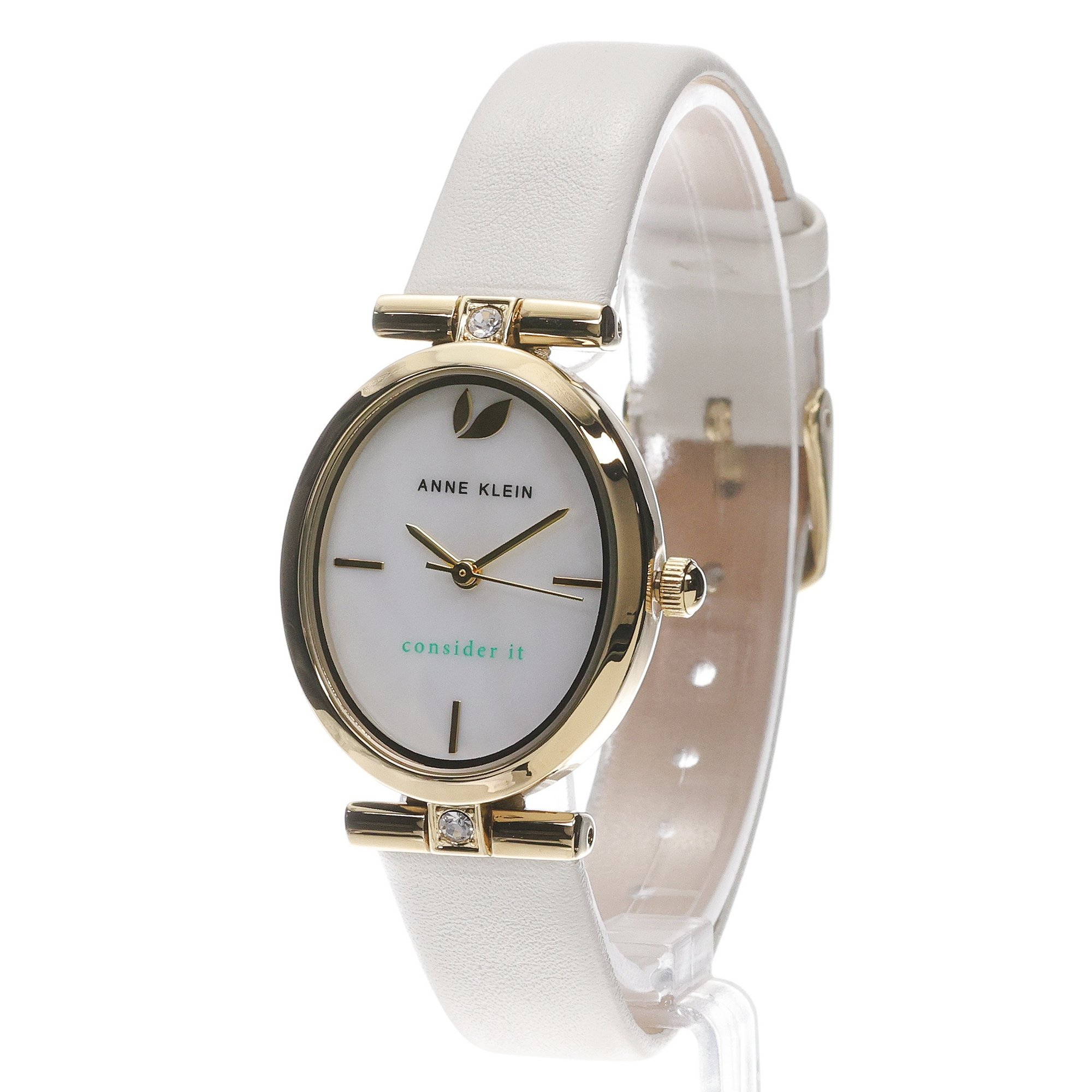 Anne Klein AK-5154MPIV Consider It Oval Case Leather Watch zegarek elegancki Pasek - miniatura 2