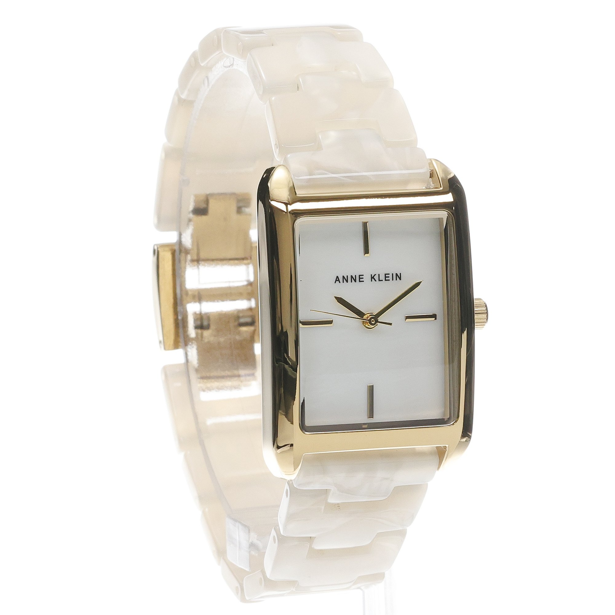 Anne Klein AK-5290GPIV Delicate Rectangular Acetate Link Bracelet Watch zegarek biżuteryjny Anne Klein - miniatura 3