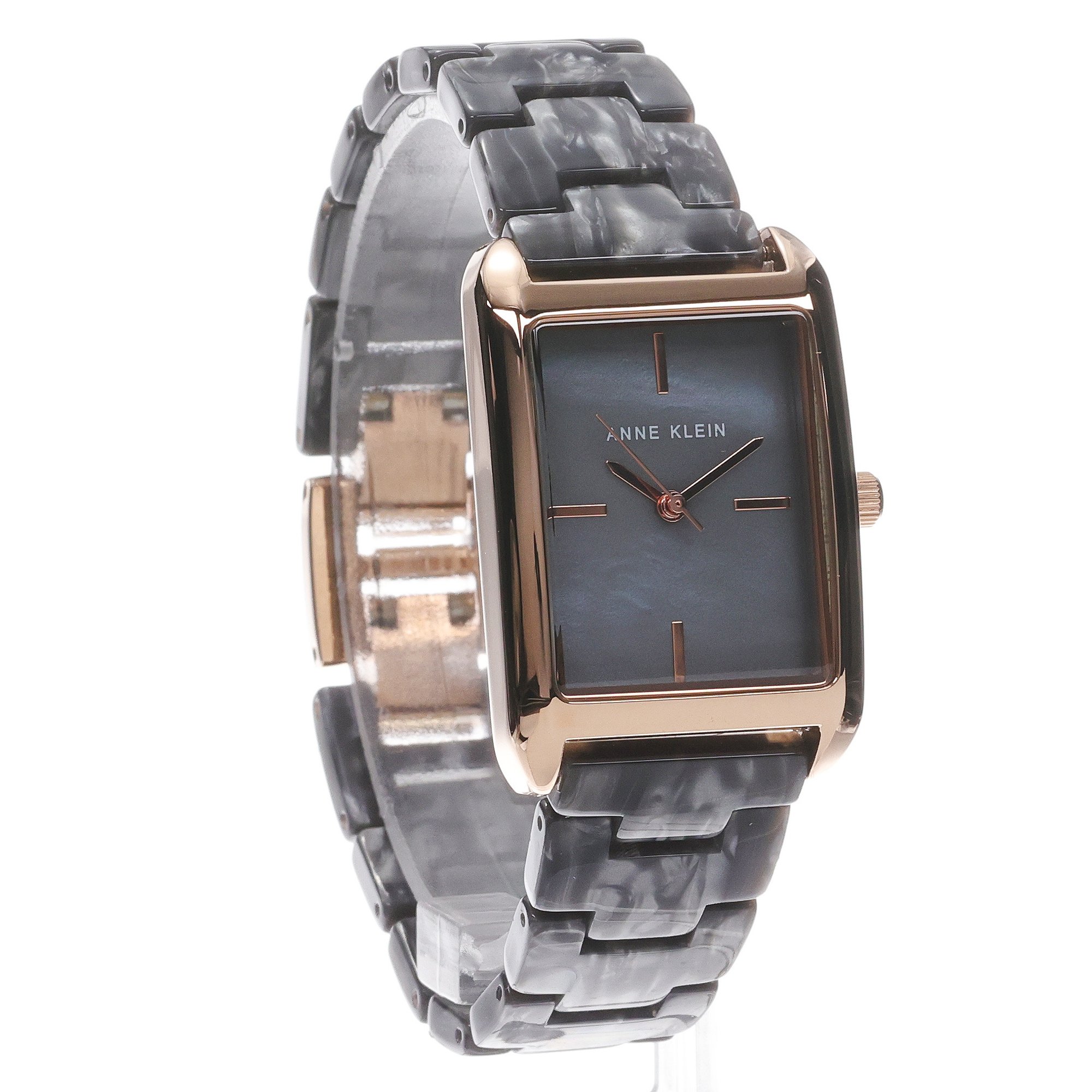 Anne Klein AK-5290RGDG Delicate Rectangular Acetate Link Bracelet Watch zegarek fashion-modowy Anne Klein - miniatura 3
