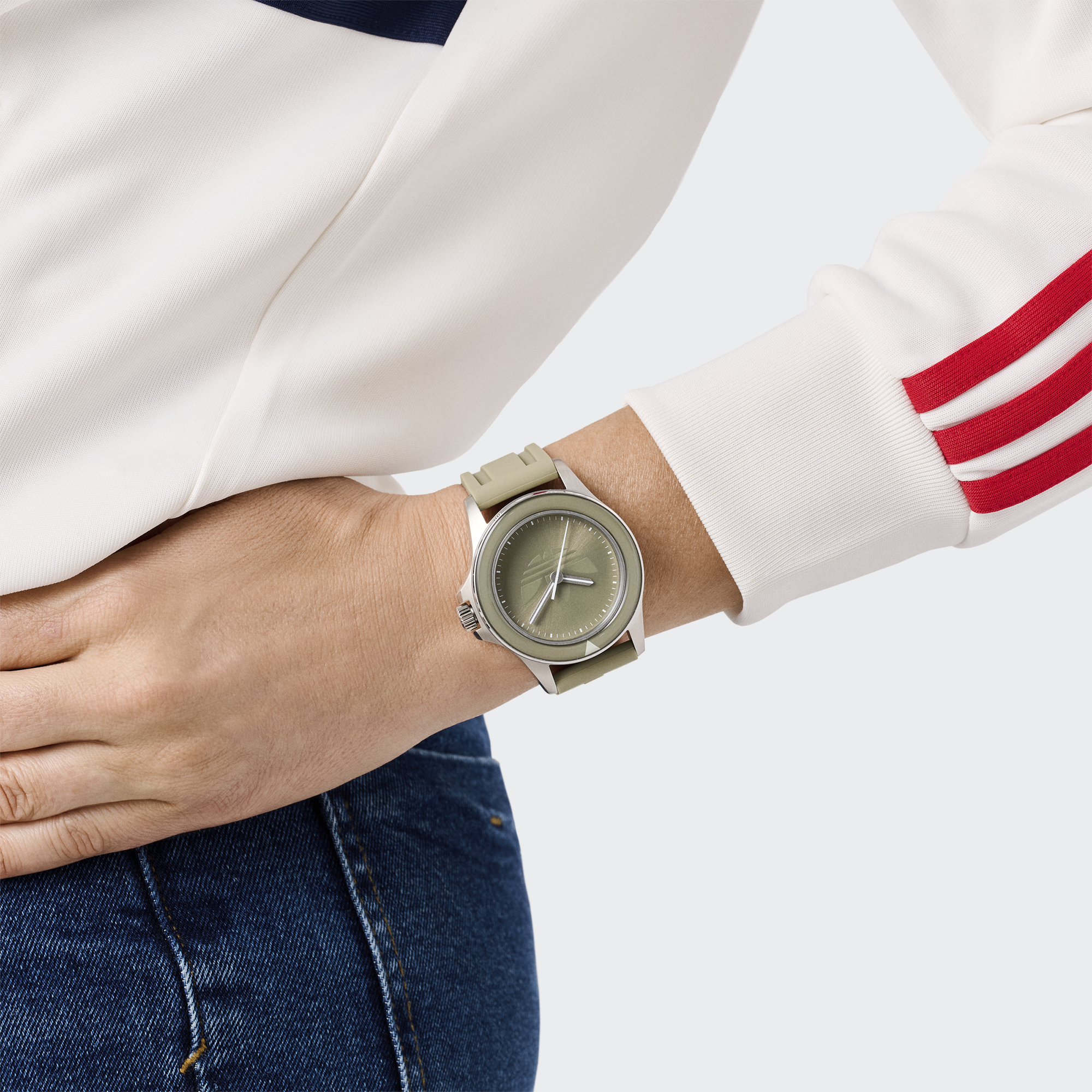AOFH24509 zegarek srebrny klasyczny Fashion pasek