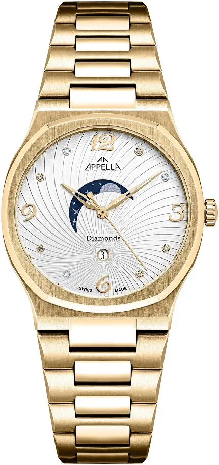 Appella L320061173DQS zegarek złoty klasyczny Diamonds bransoleta - zdjęcie 1