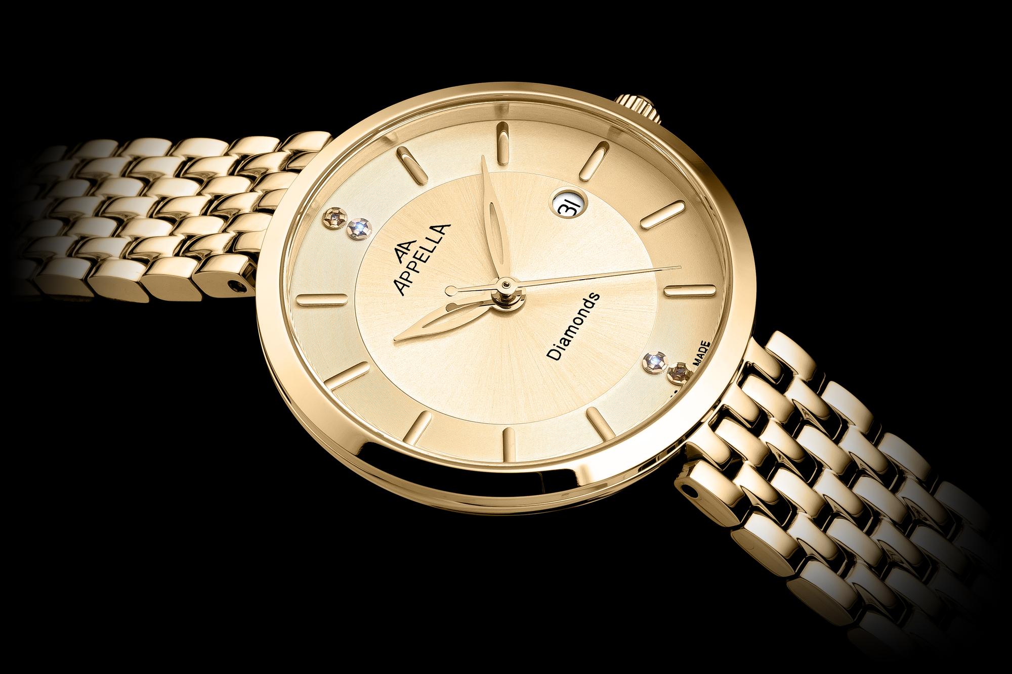 Appella L500131191DQ Diamonds Classic Diamonds zegarek damski klasyczny szafirowe
