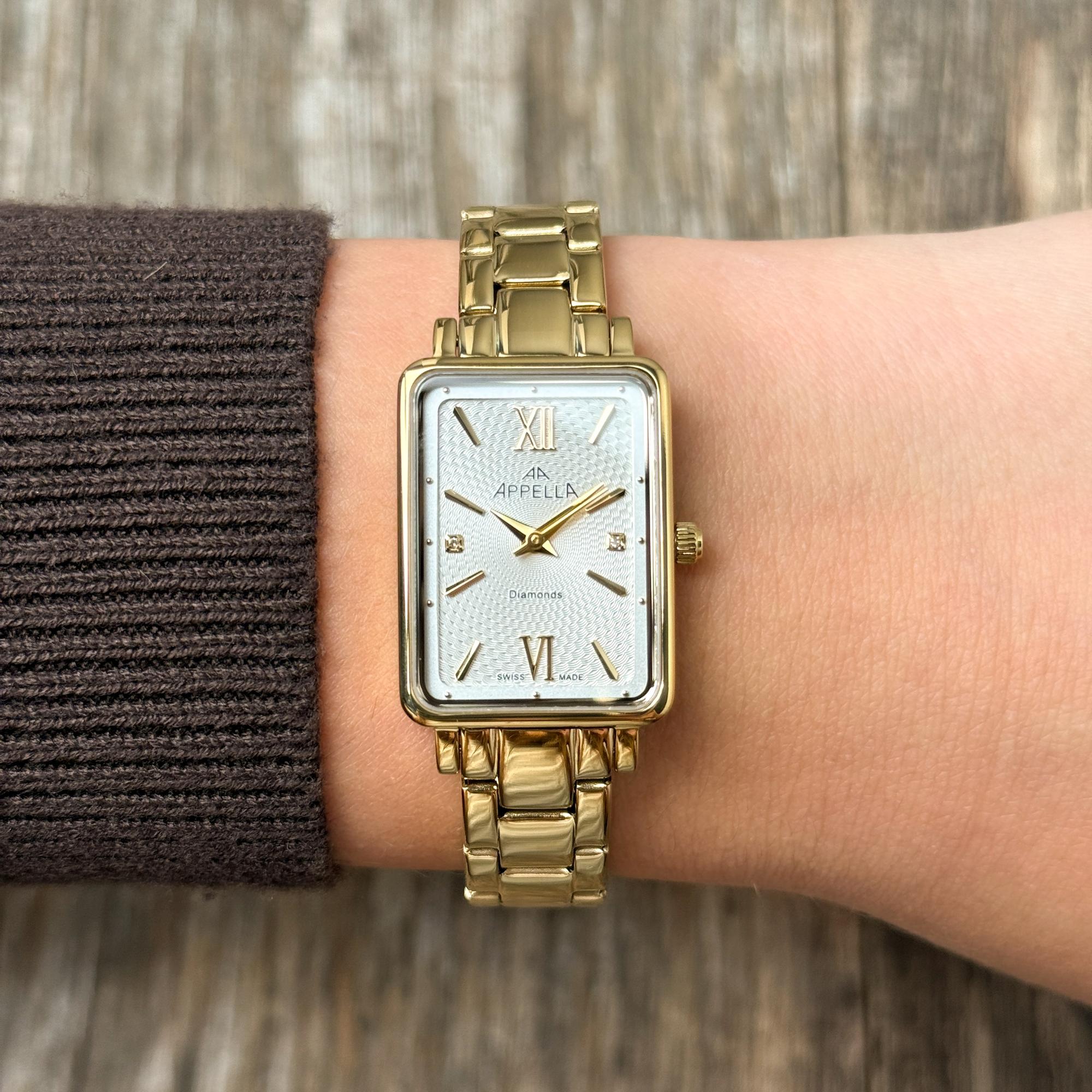Appella L500221163DQ zegarek złoty klasyczny Diamonds bransoleta - miniatura 5