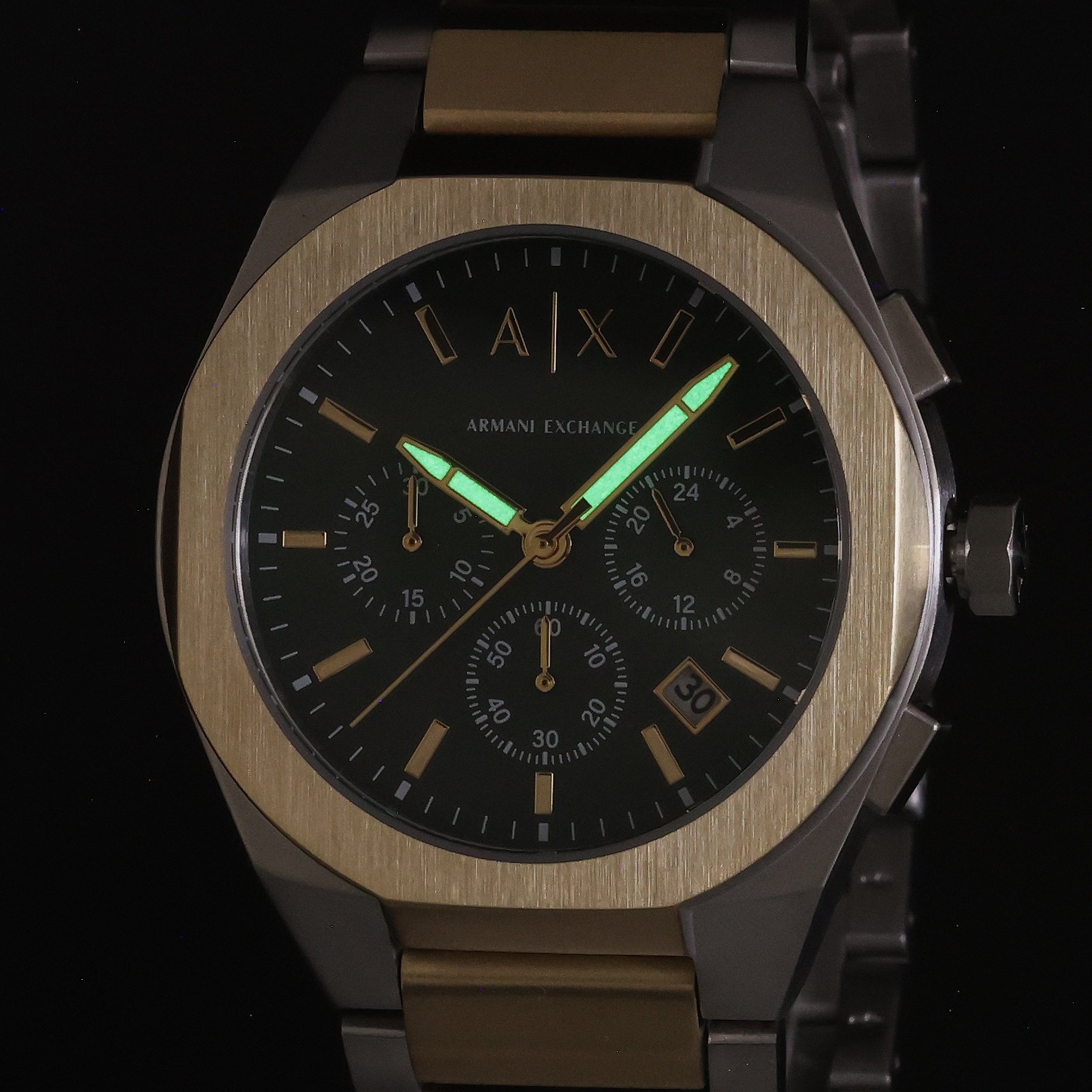 Armani Exchange AX4184 Armani Exchange Bicolor Stainless Steel 42mm zegarek męski elegancki mineralne - miniatura 8