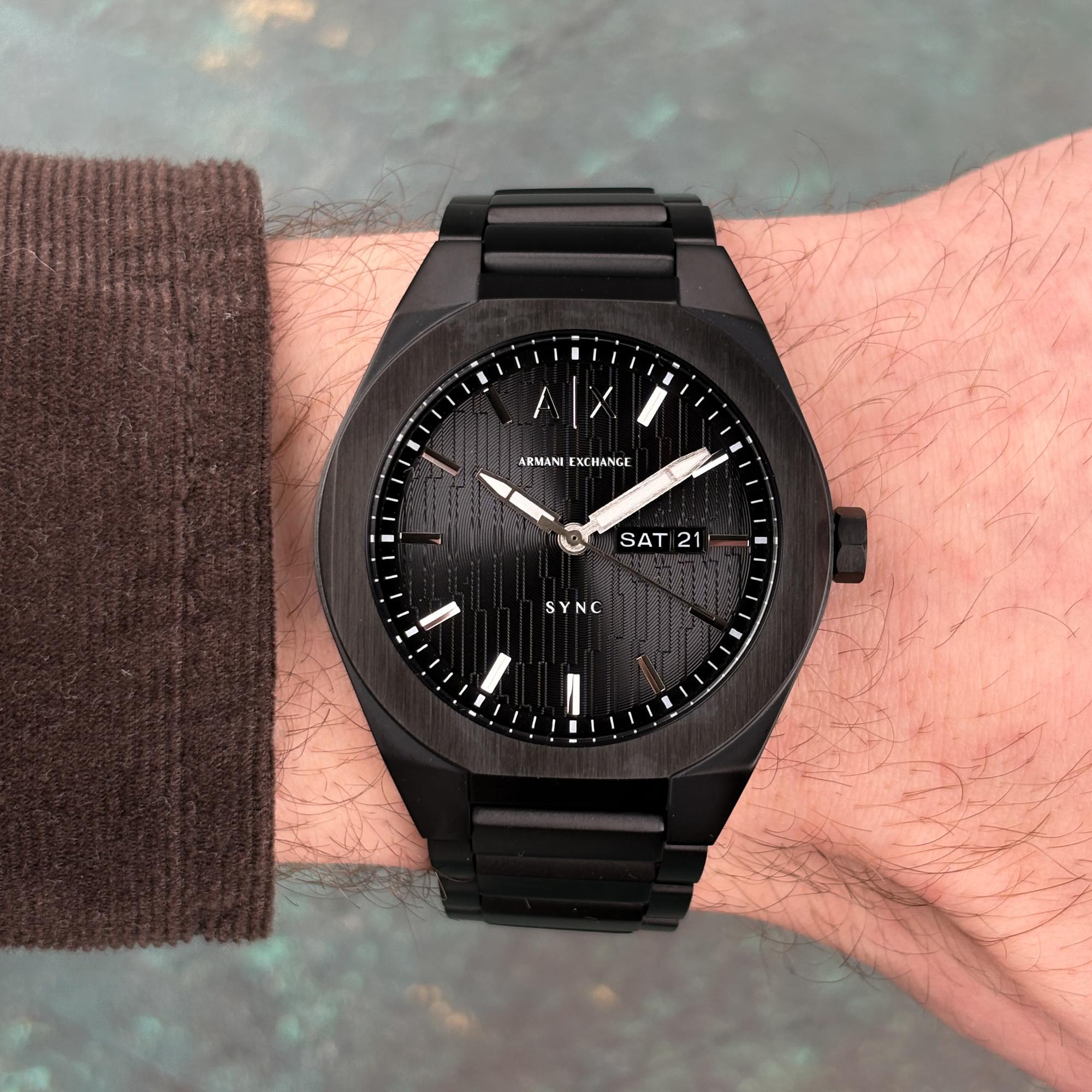 Armani Exchange AX4301 Sync Armani Exchange klasyczny zegarek czarny