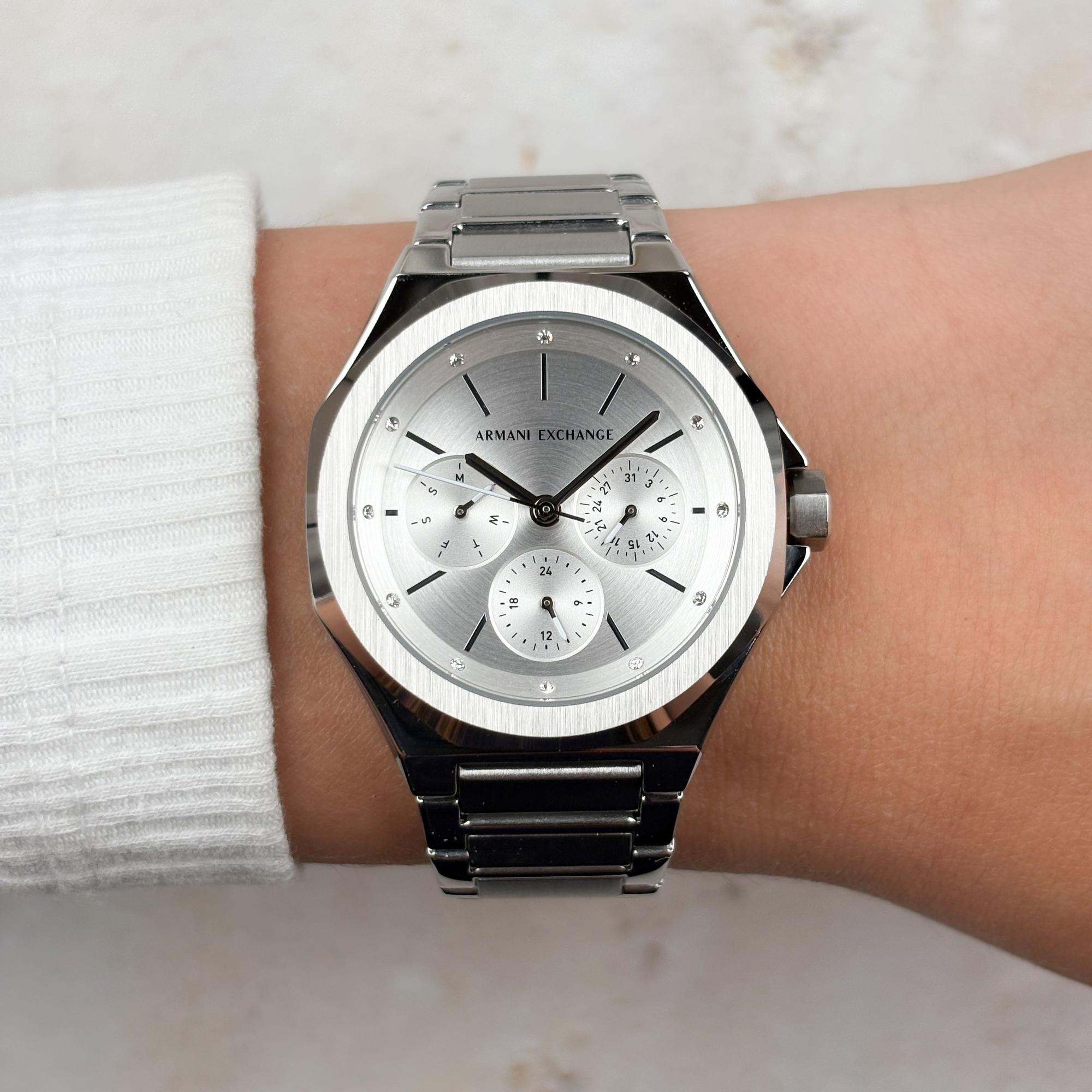 Armani Exchange AX4622 Andrea Multifunction Fashion klasyczny zegarek srebrny - miniatura 9