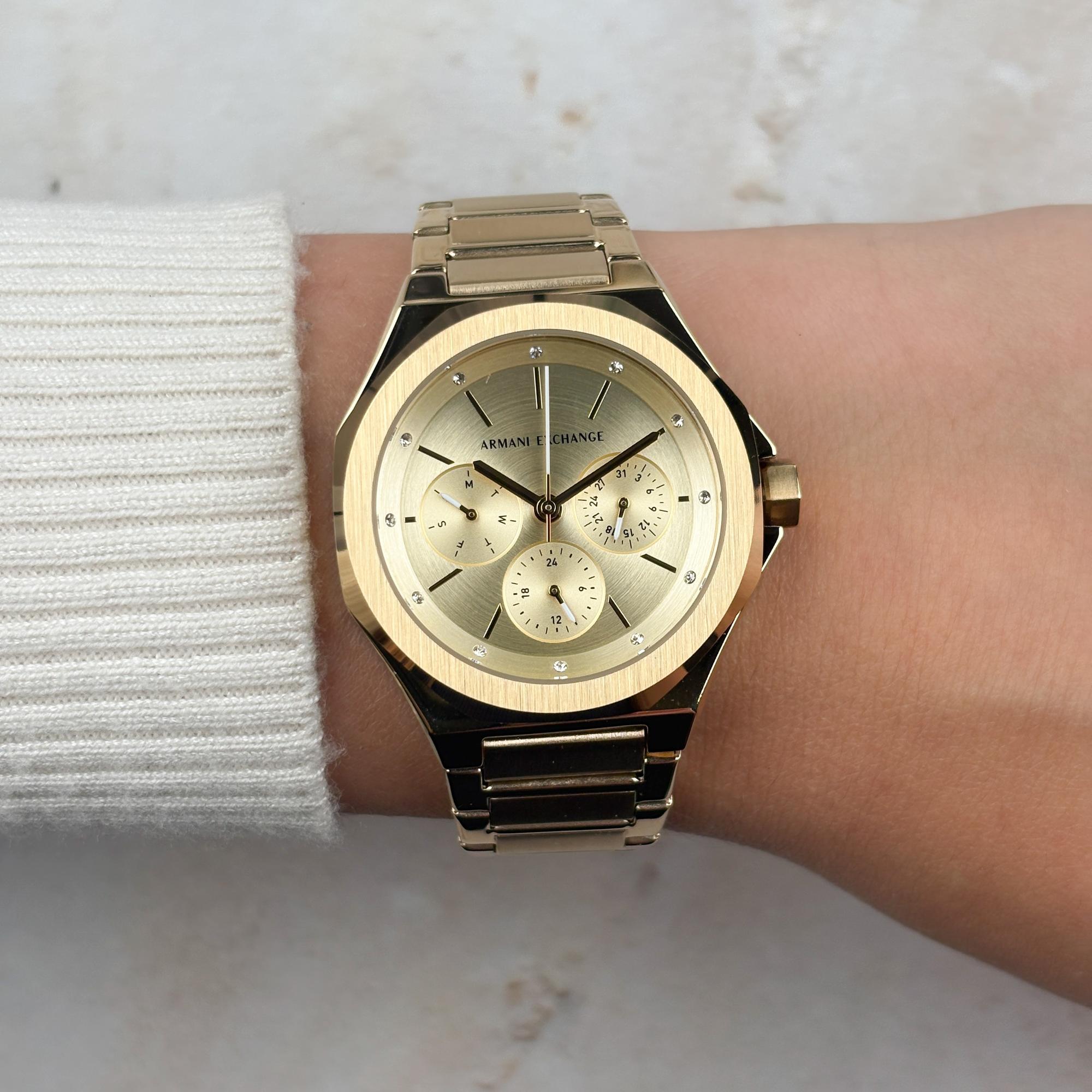 Armani Exchange AX4624 Andrea Multifunction Fashion klasyczny zegarek złoty - miniatura 9