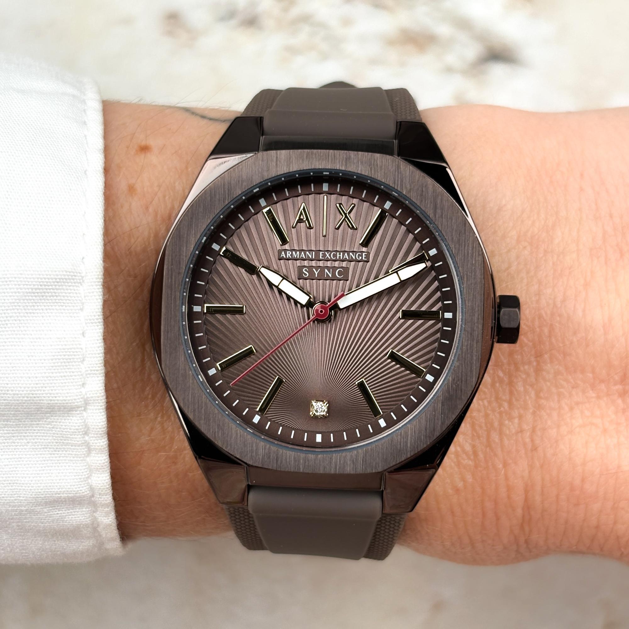 Armani Exchange AX6033 Sync Armani Exchange klasyczny zegarek brązowy