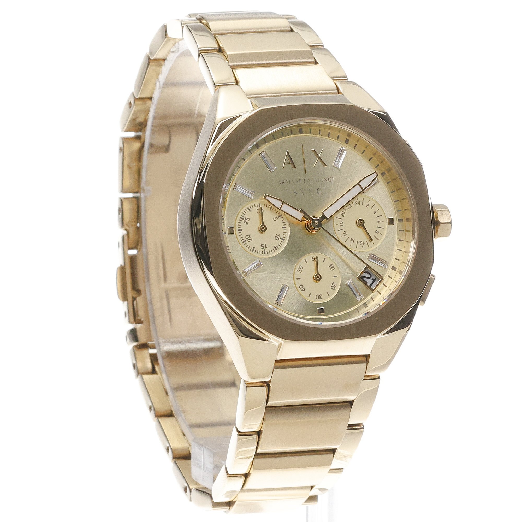 Armani Exchange AX6034 zegarek złoty fashion-modowy Fashion bransoleta