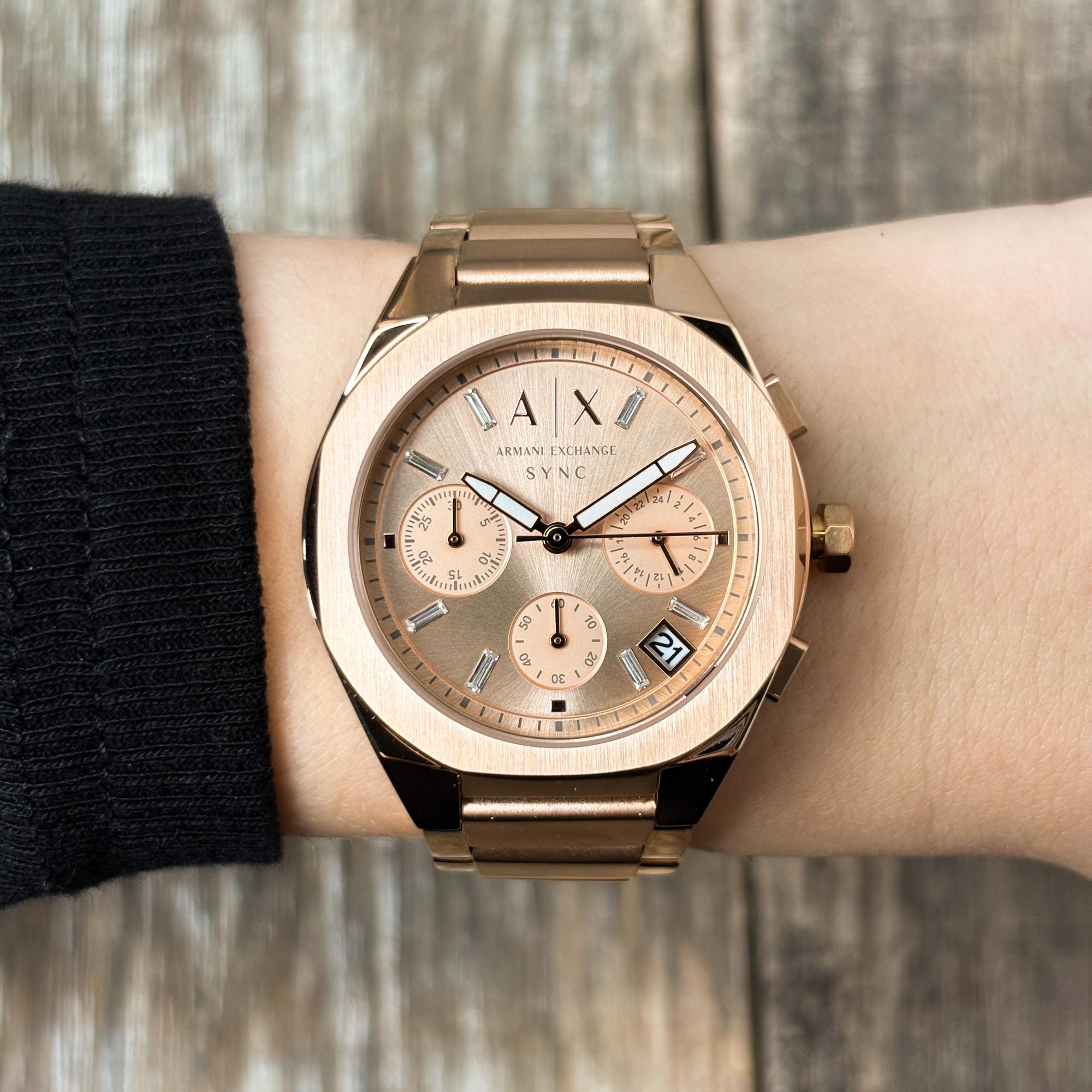 Armani Exchange AX6035 Sync Fashion fashion-modowy zegarek różowe złoto - miniatura 9