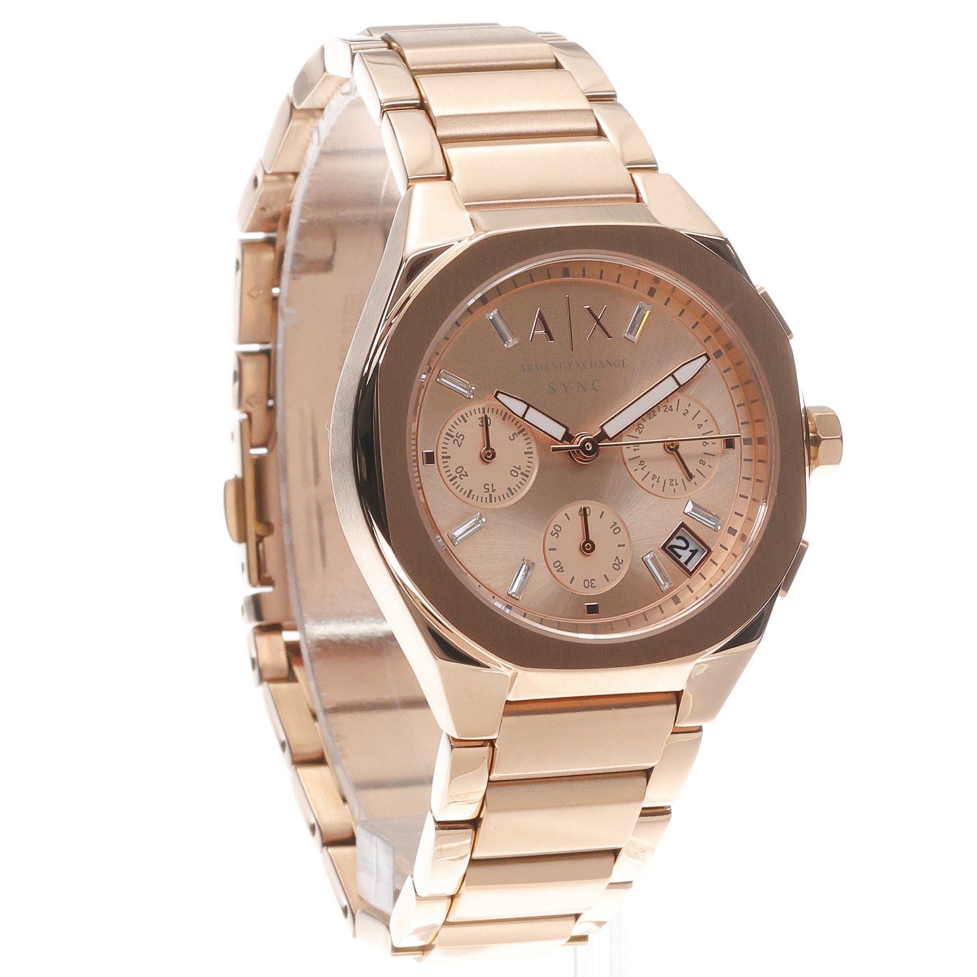 Armani Exchange AX6035 zegarek różowe złoto fashion-modowy Fashion bransoleta