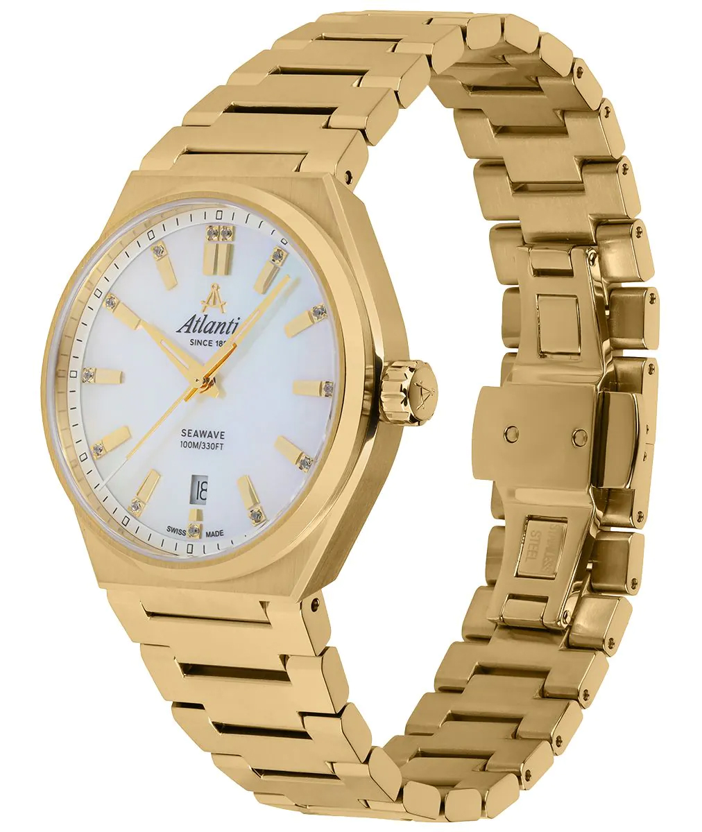 Atlantic 393654501 zegarek złoty elegancki Seawave bransoleta