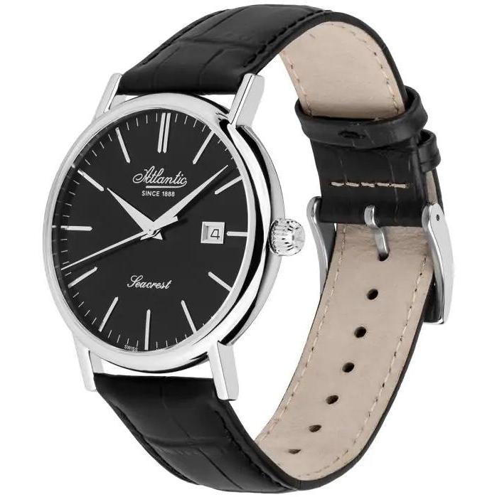 Atlantic 503544161 zegarek srebrny klasyczny Seacrest pasek