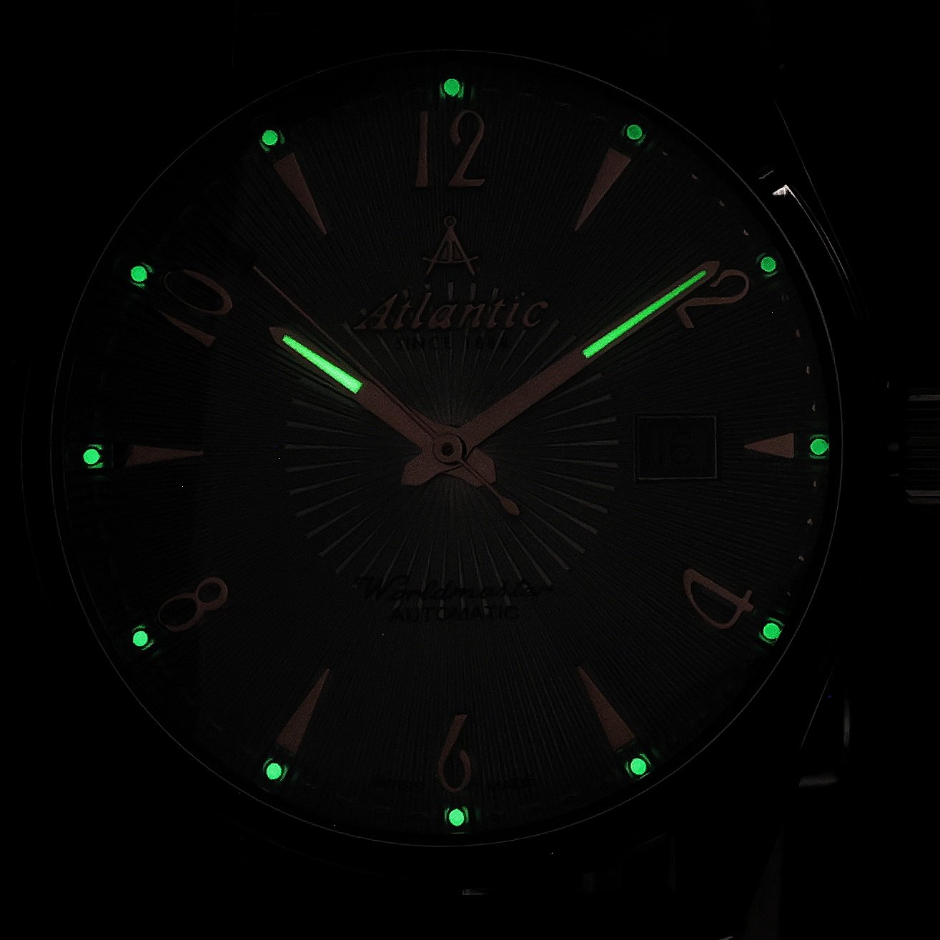 Atlantic 517524125R zegarek srebrny klasyczny Worldmaster pasek