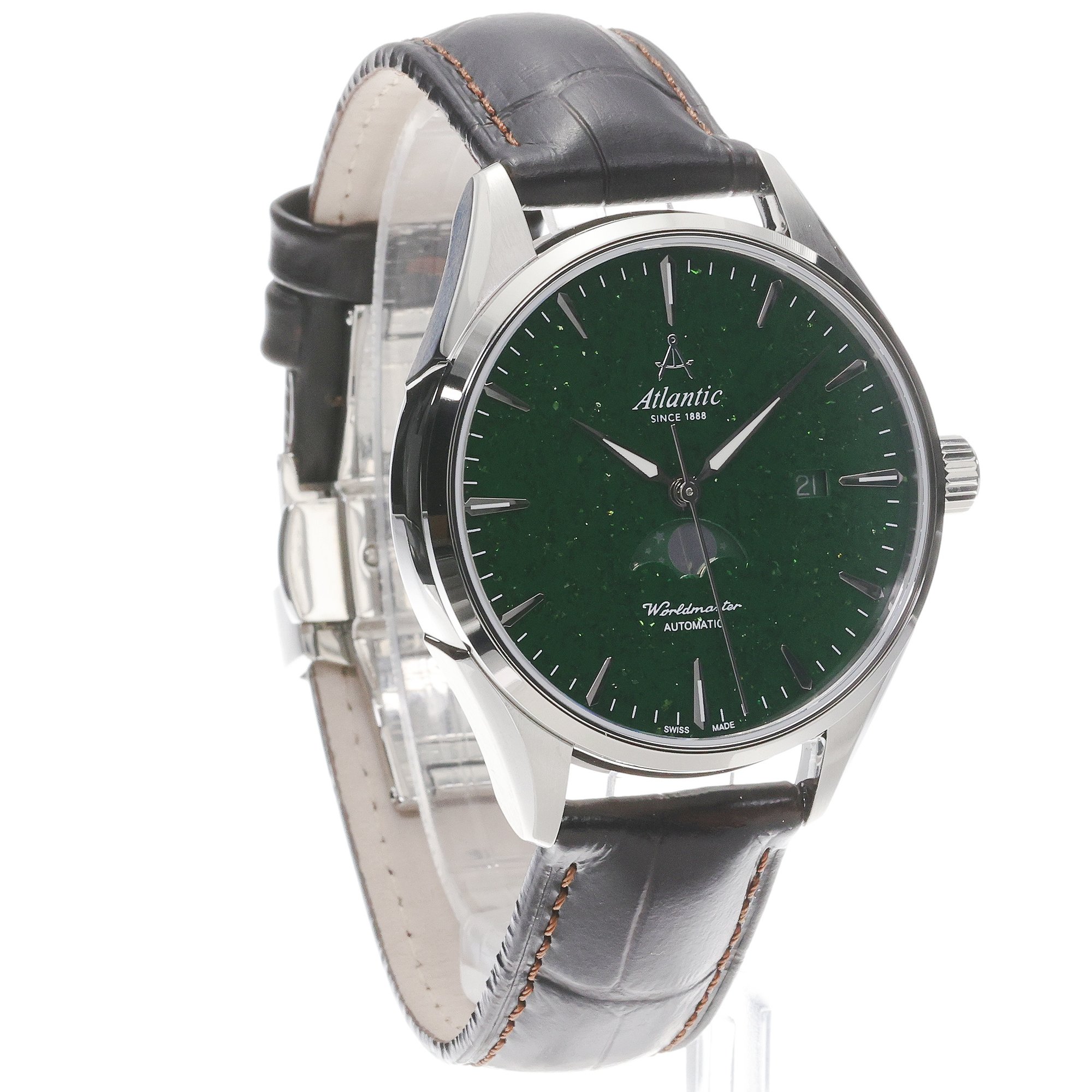 Atlantic 527834171 Worldmaster Moonphase - Green Aventurine zegarek klasyczny Worldmaster - miniatura 3