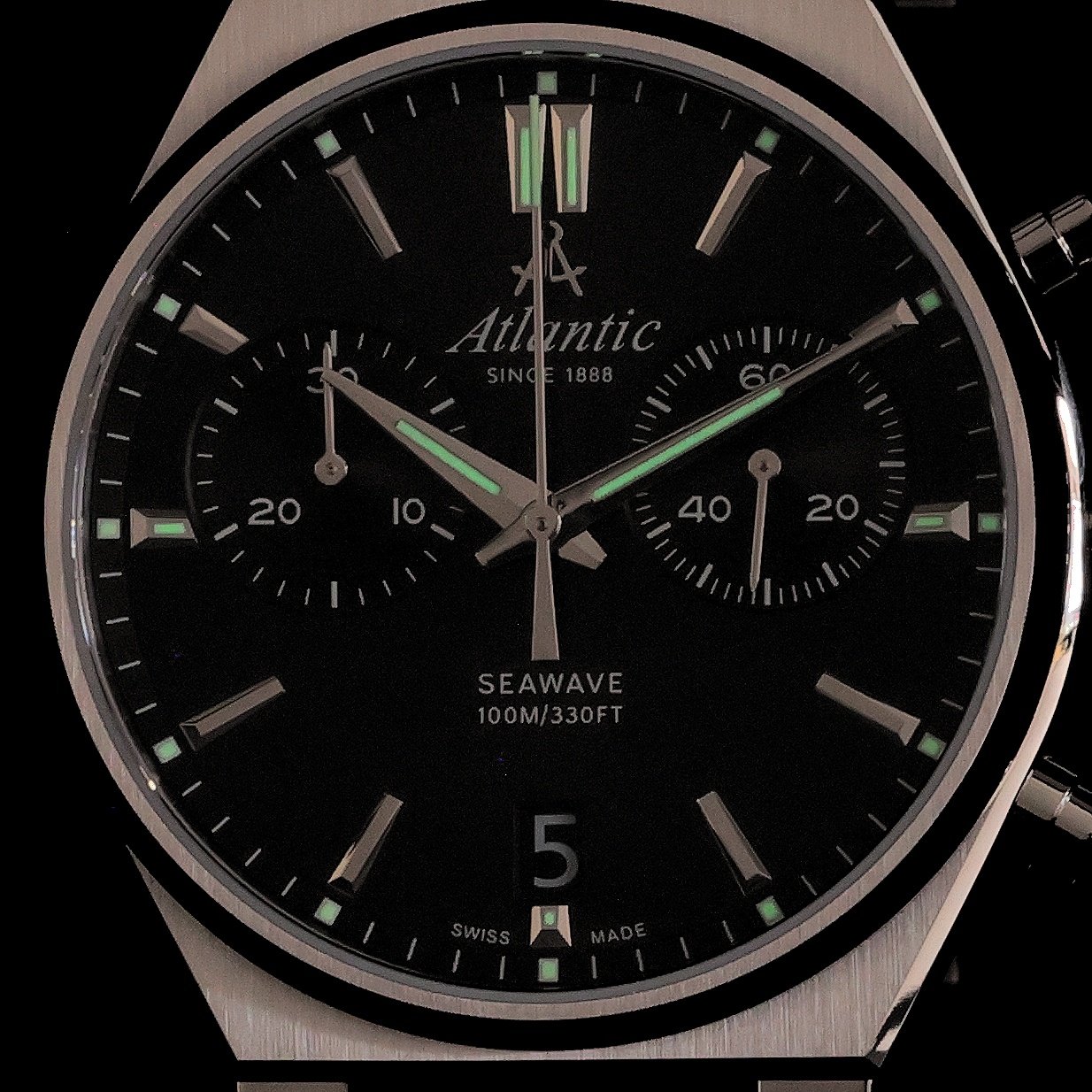 Atlantic 584664161 zegarek srebrny klasyczny Seawave bransoleta - miniatura 5