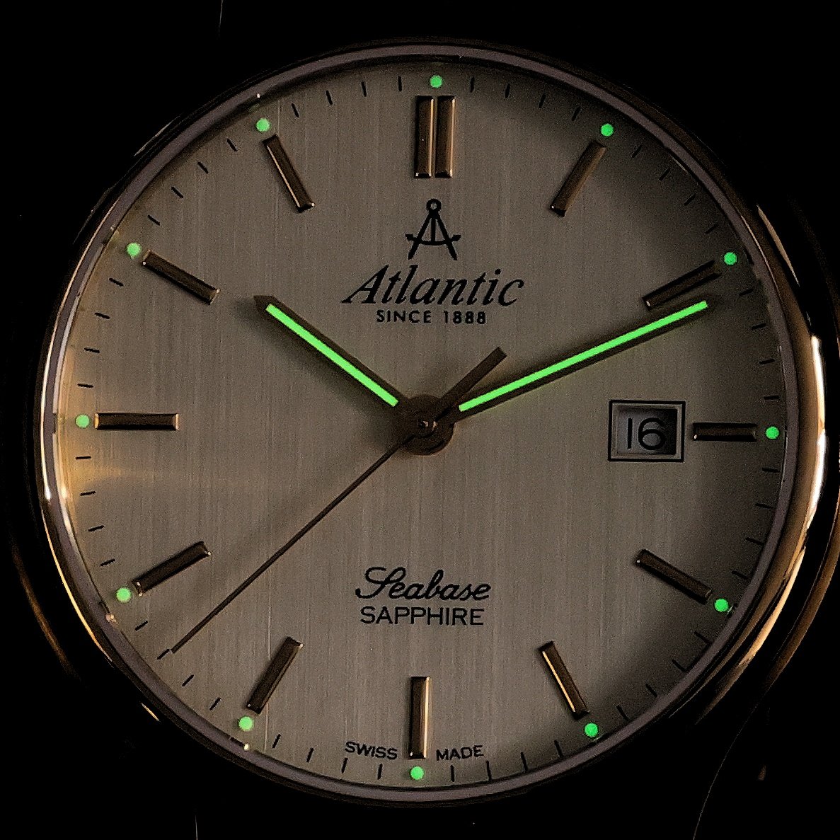 Atlantic 603434531 zegarek złoty klasyczny Seabase pasek - miniatura 5