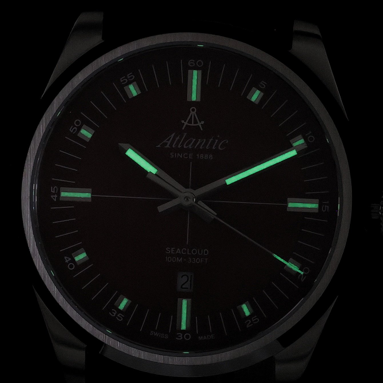 Atlantic 733614191 zegarek srebrny klasyczny Seacloud pasek
