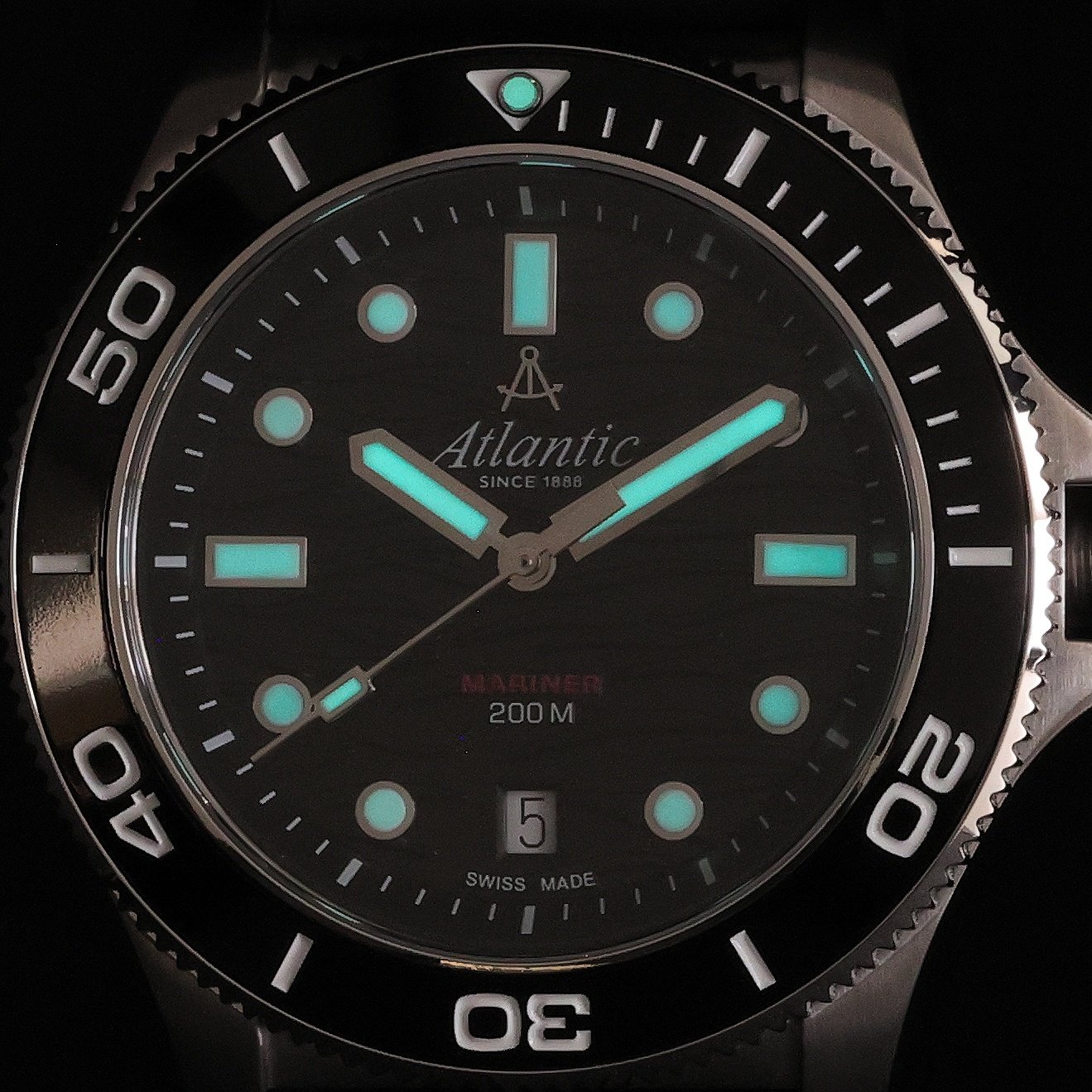 Atlantic 813714169PU zegarek srebrny typudiver Mariner pasek