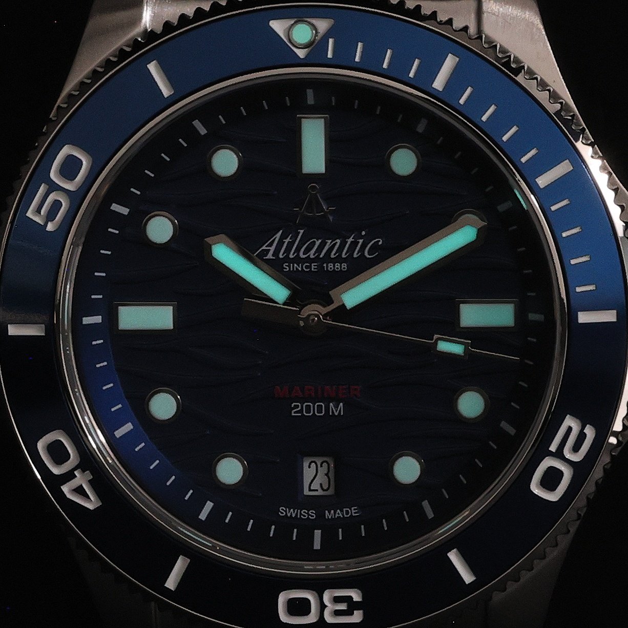 Atlantic 813764159 zegarek srebrny typudiver Mariner bransoleta