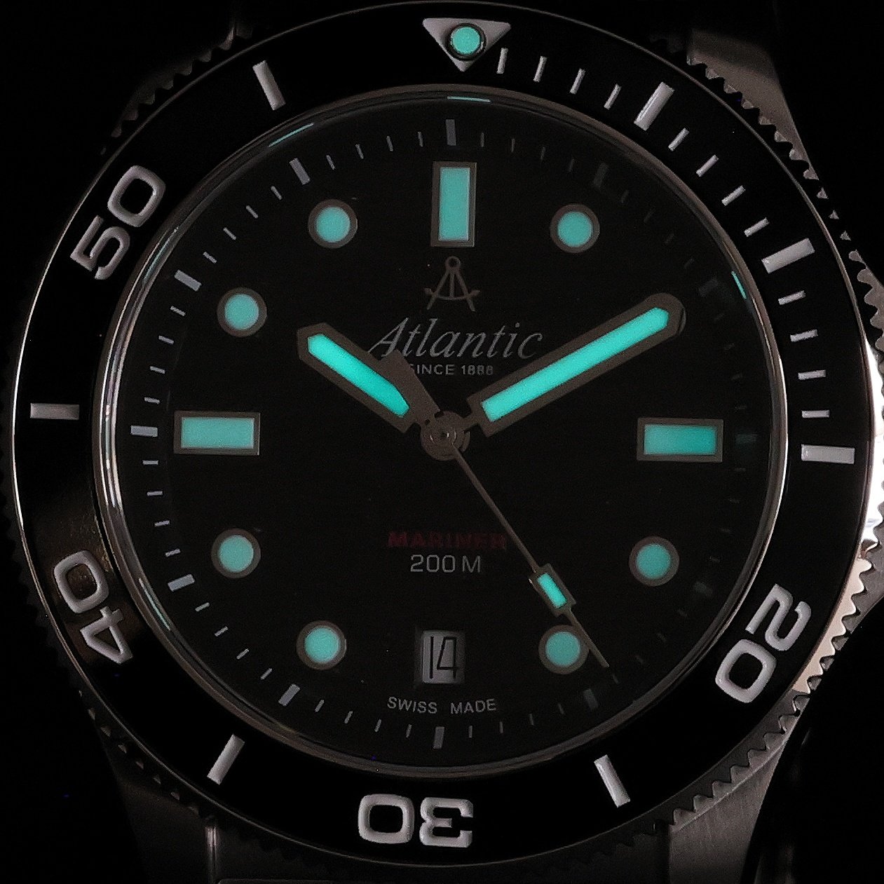 Atlantic 813764169 zegarek srebrny typudiver Mariner bransoleta
