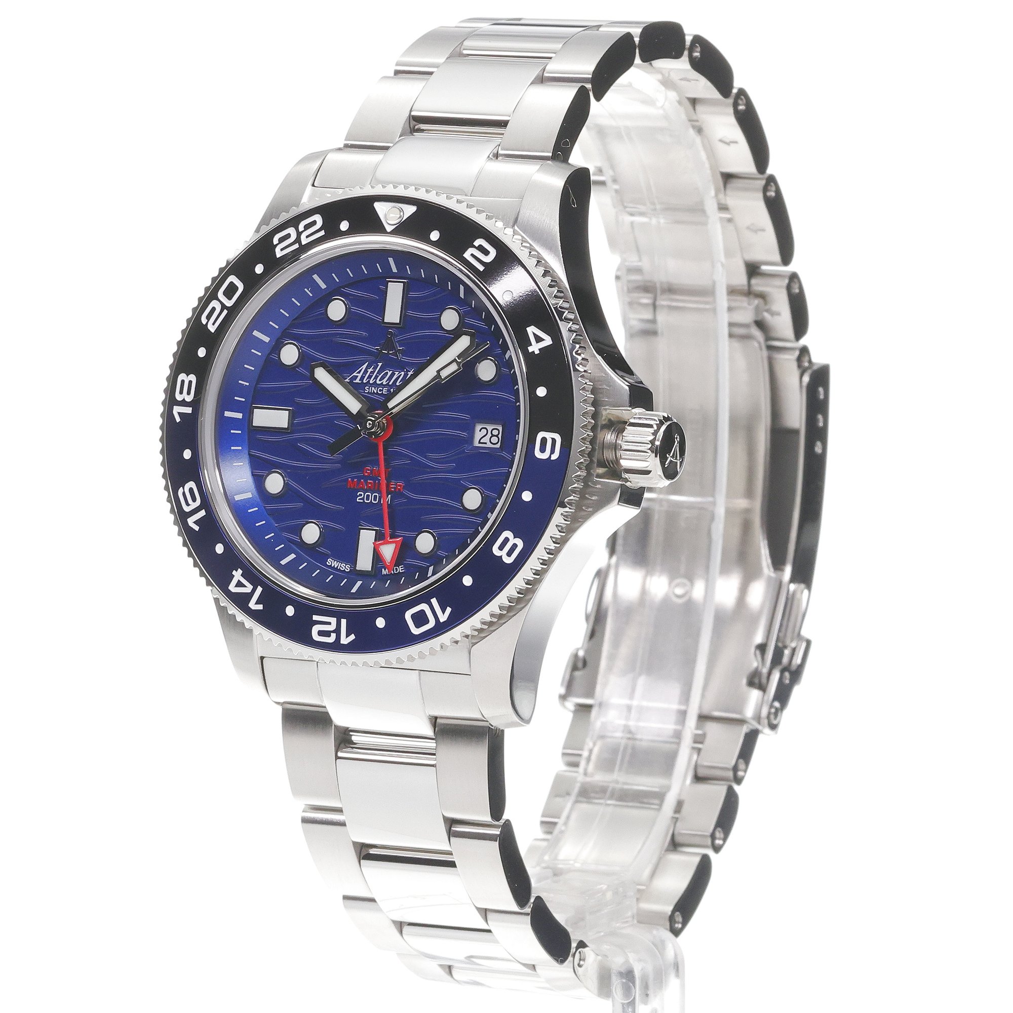 Atlantic 815764159GMT Mariner Mariner typudiver zegarek srebrny