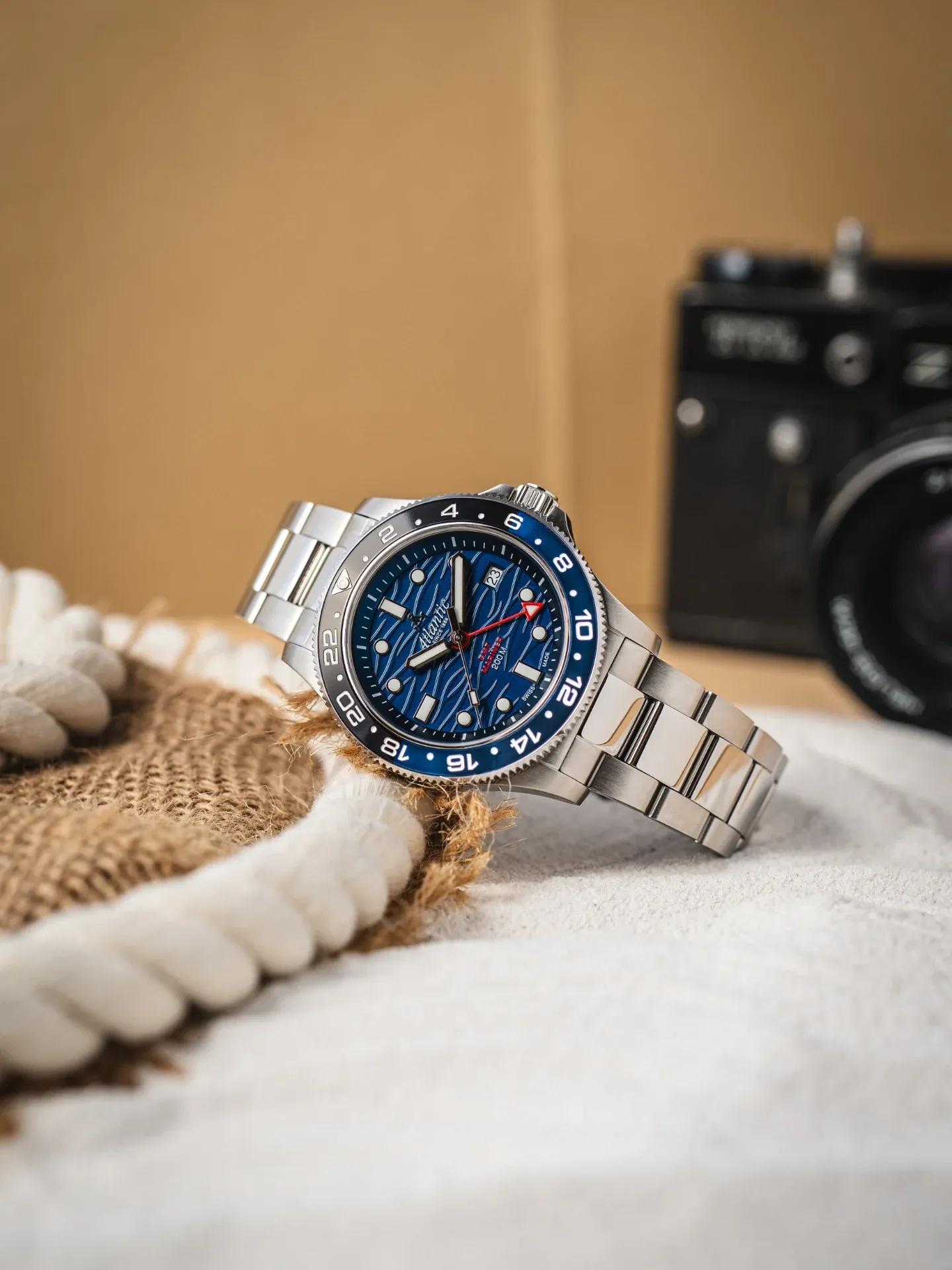 Atlantic 815764159GMT zegarek męski Mariner srebrny