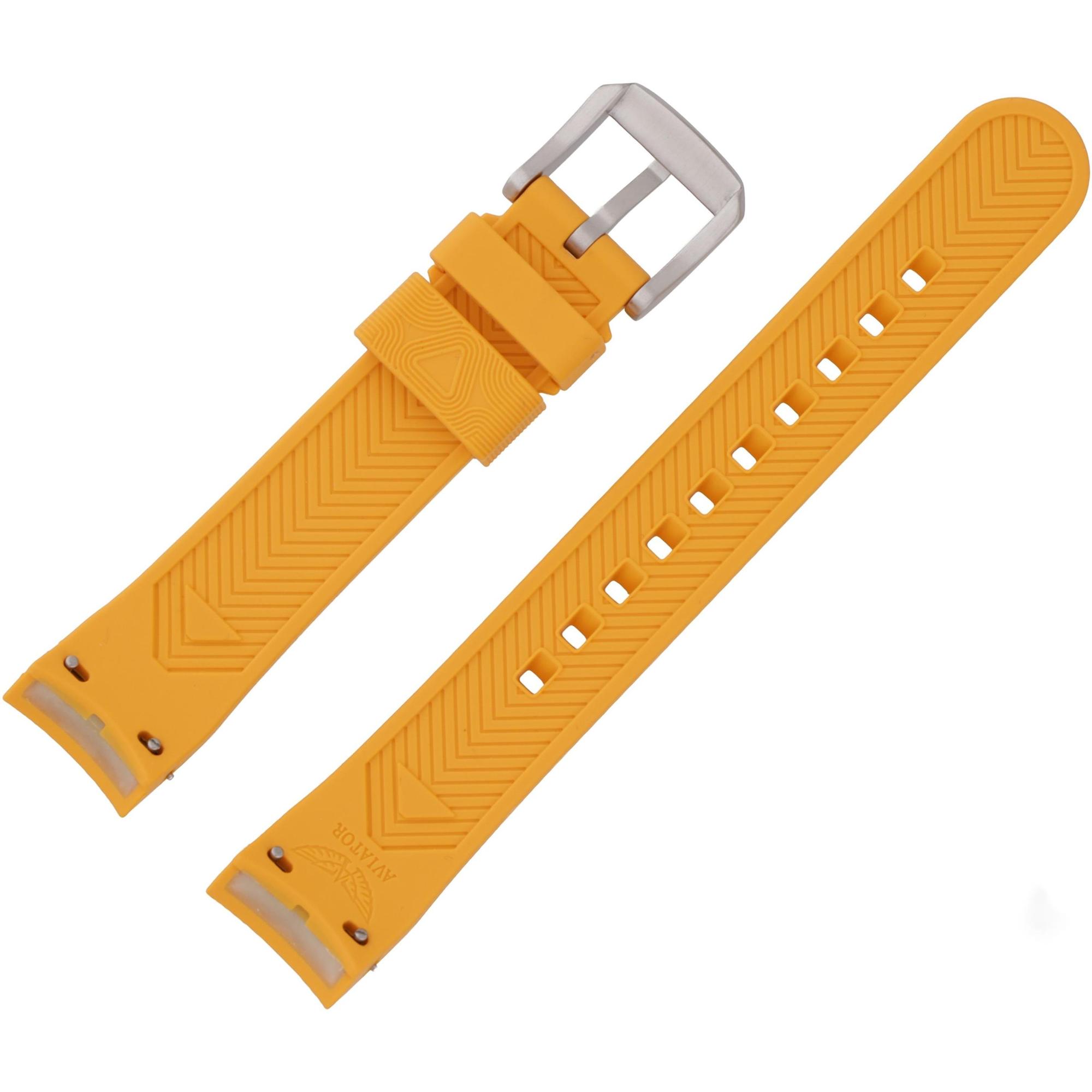 Aviator Pasek XPRO Silikon Pomarańczowy V1420 - V1430 - Stalowa kl pasek do zegarka - miniatura 2