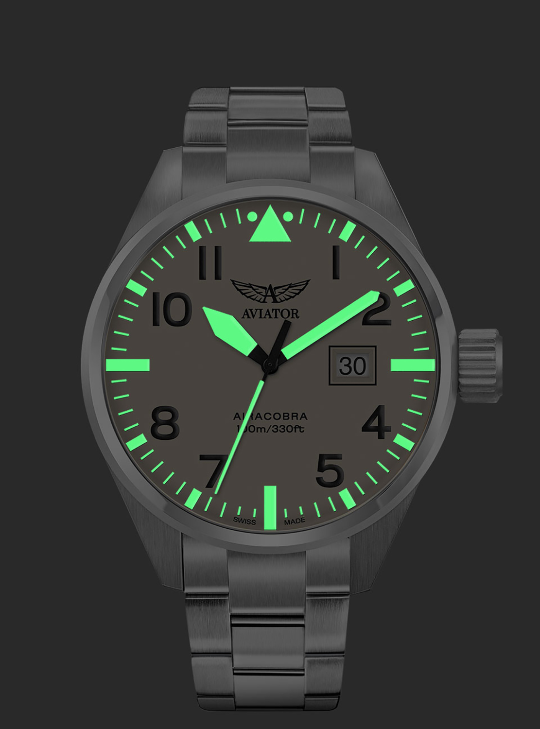 Aviator V.1.22.0.190.5 AIRACOBRA P42 BIG DATE Quartz zegarek klasyczny Airacobra