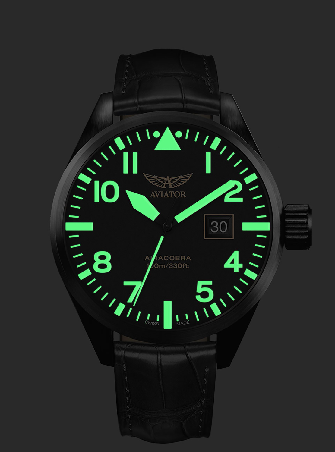Aviator V.1.22.5.157.4 AIRACOBRA P42 BIG DATE Quartz zegarek klasyczny Airacobra
