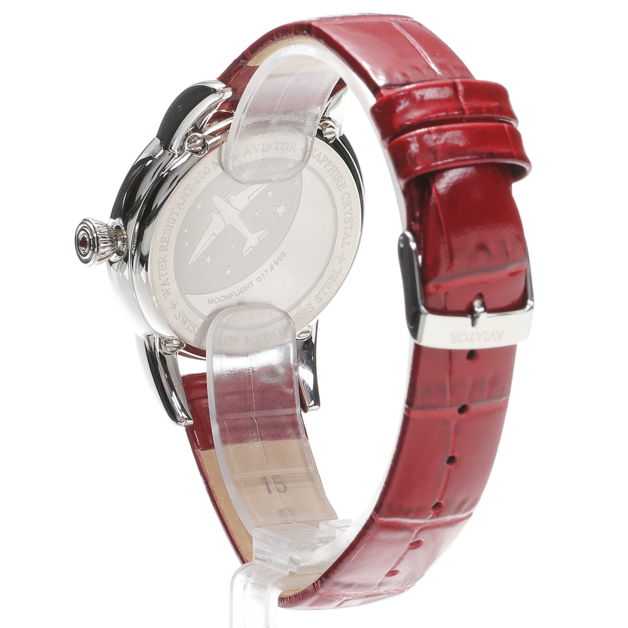 Aviator V13304174 Douglas Moonflight Gemstone Edition Pink Red Ruby zegarek klasyczny Douglas Moonflight - miniatura 4