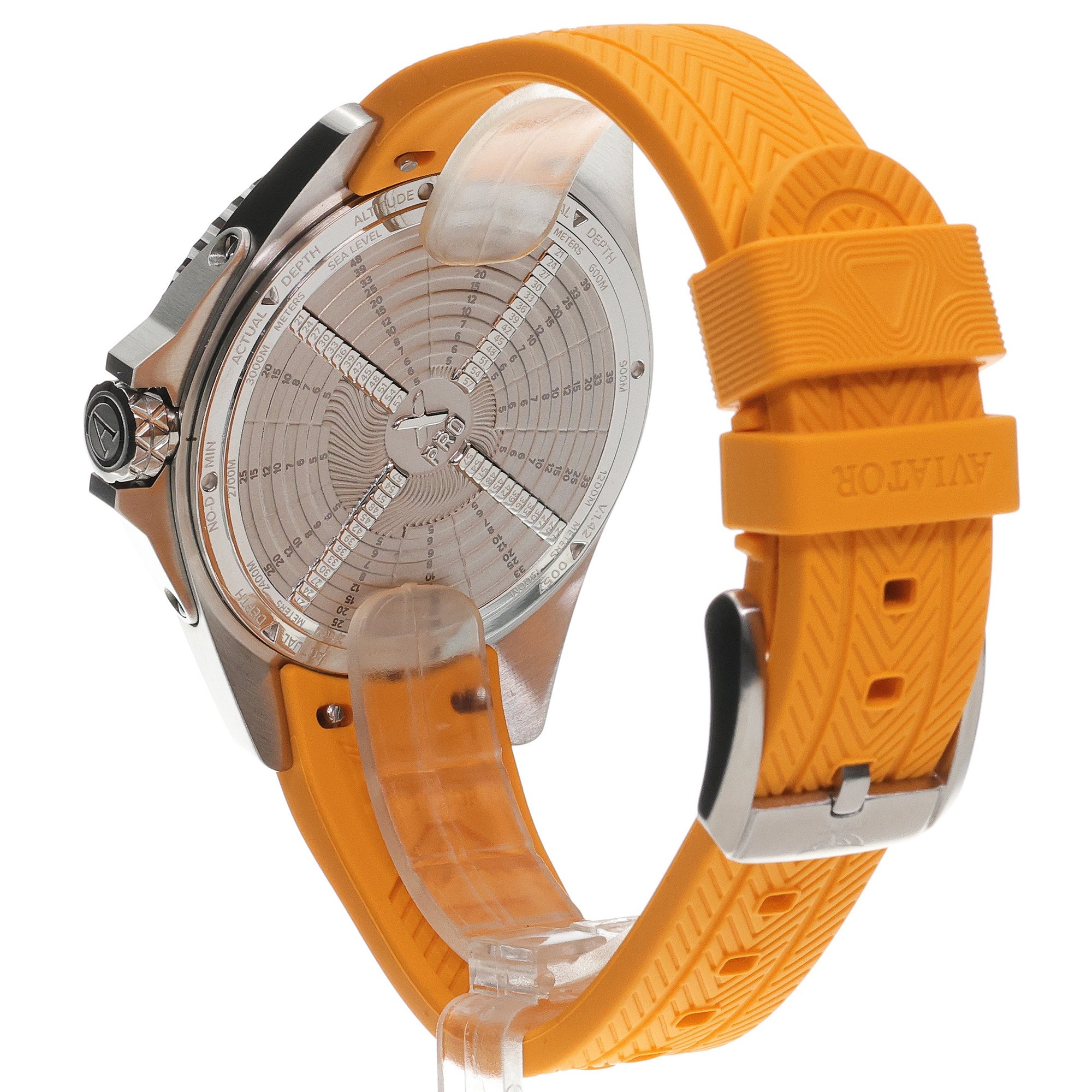 Aviator V14203710 zegarek srebrny typudiver XPRO DIVE pasek