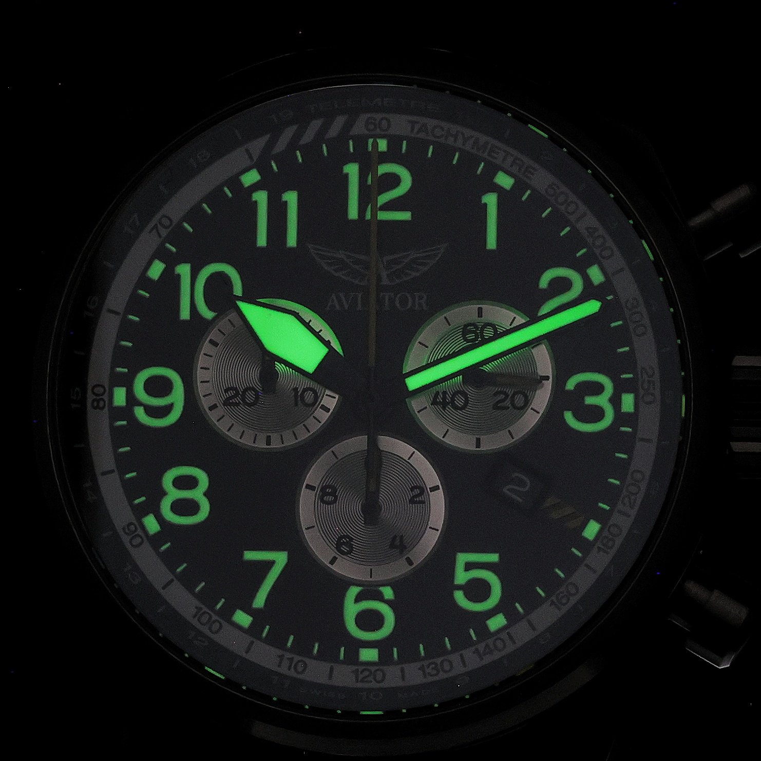 Aviator V22571715 zegarek szary klasyczny Airacobra bransoleta