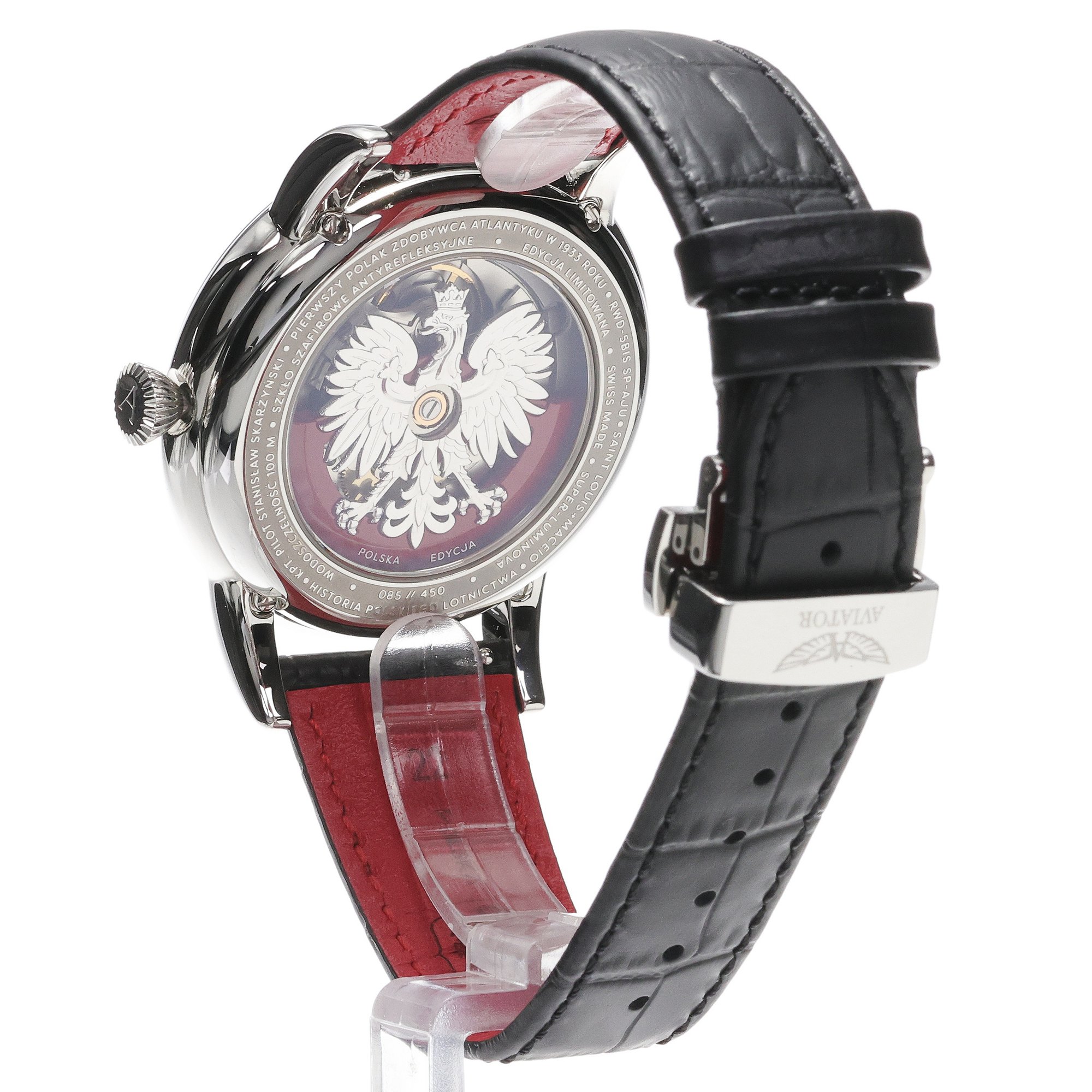 Aviator V34403944 zegarek srebrny klasyczny Douglas pasek