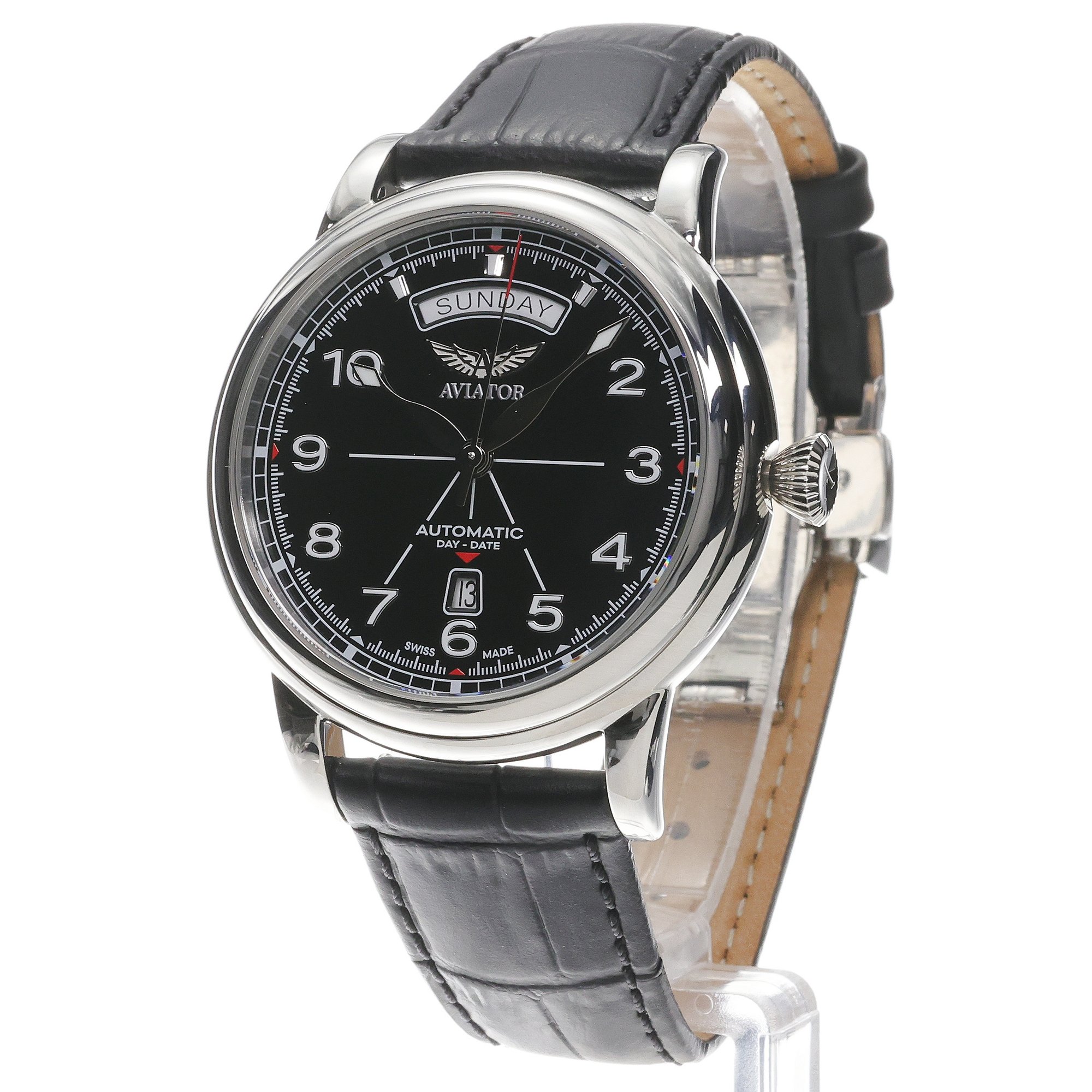 Aviator V34403974 zegarek srebrny klasyczny Douglas pasek