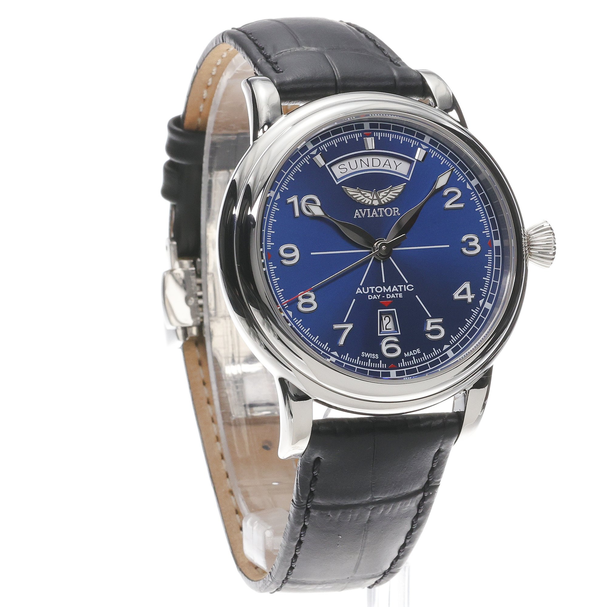 Aviator V34404010 Douglas DC-3 Day-Date 45 Blue zegarek klasyczny Douglas