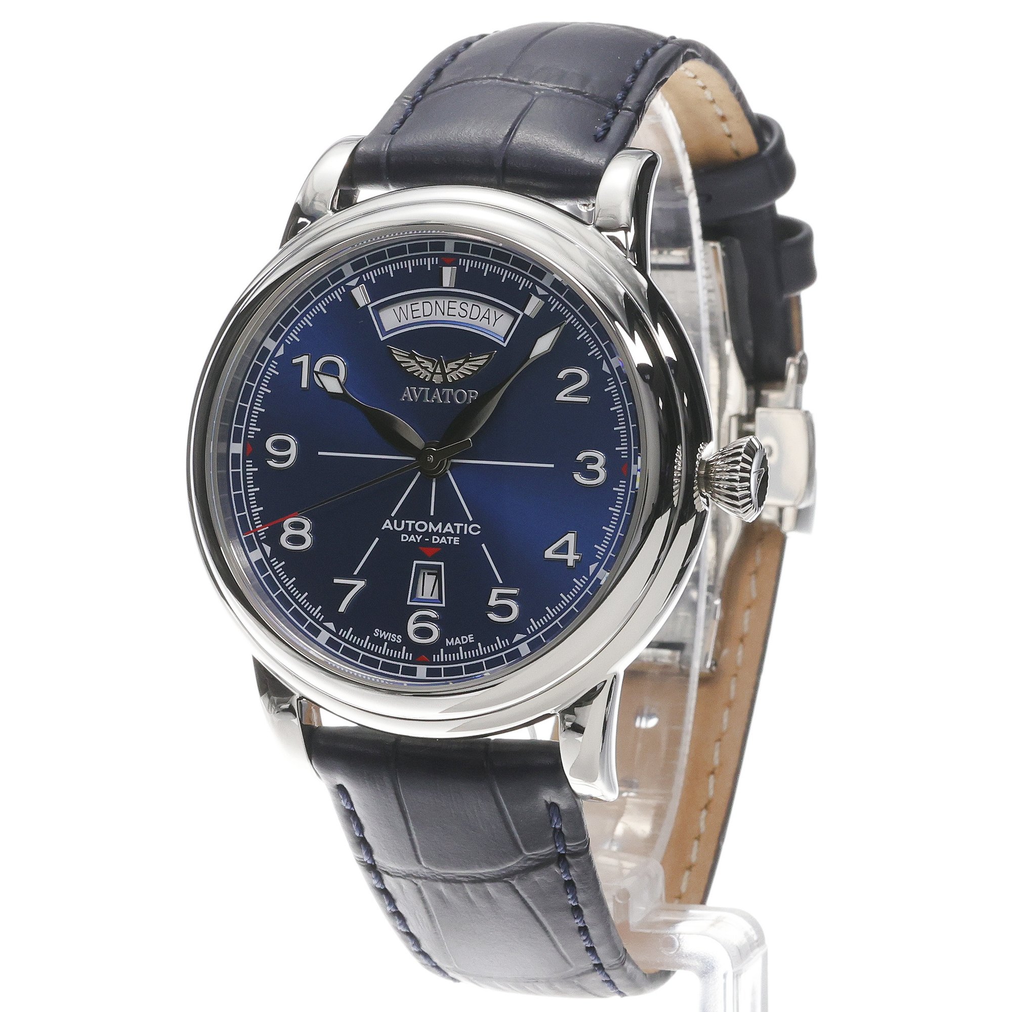 Aviator V34404014 zegarek srebrny klasyczny Douglas pasek