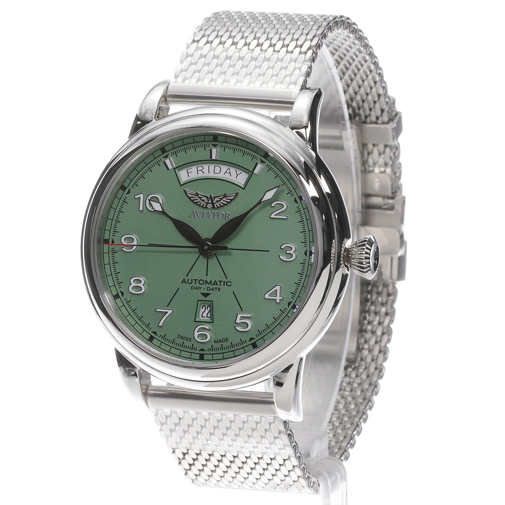 Aviator V34404035 Douglas DC-3 Day-Date 45 Pistachio zegarek klasyczny Douglas - miniatura 2