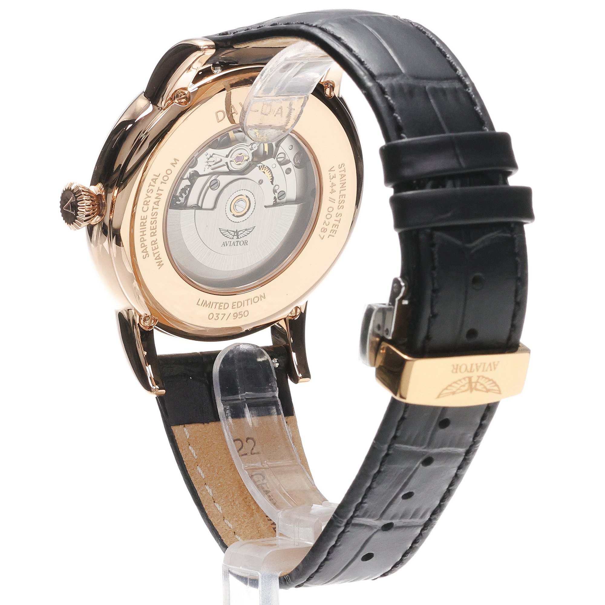 Aviator V34423984 zegarek różowe złoto klasyczny Douglas pasek
